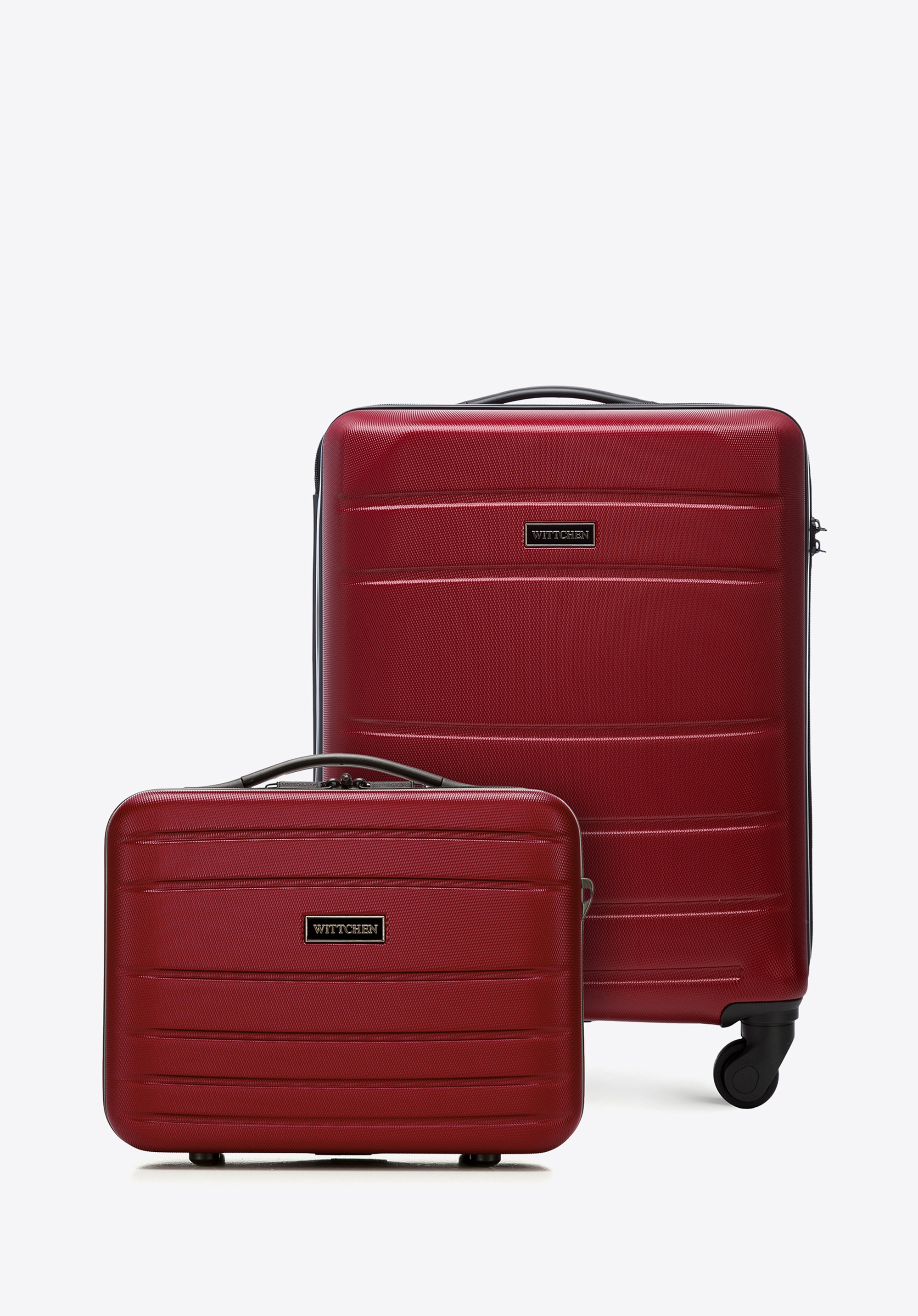 Cabin case and cosmetic case made of textured ABS, червоний, 56-3A-651-35K, Фото 1