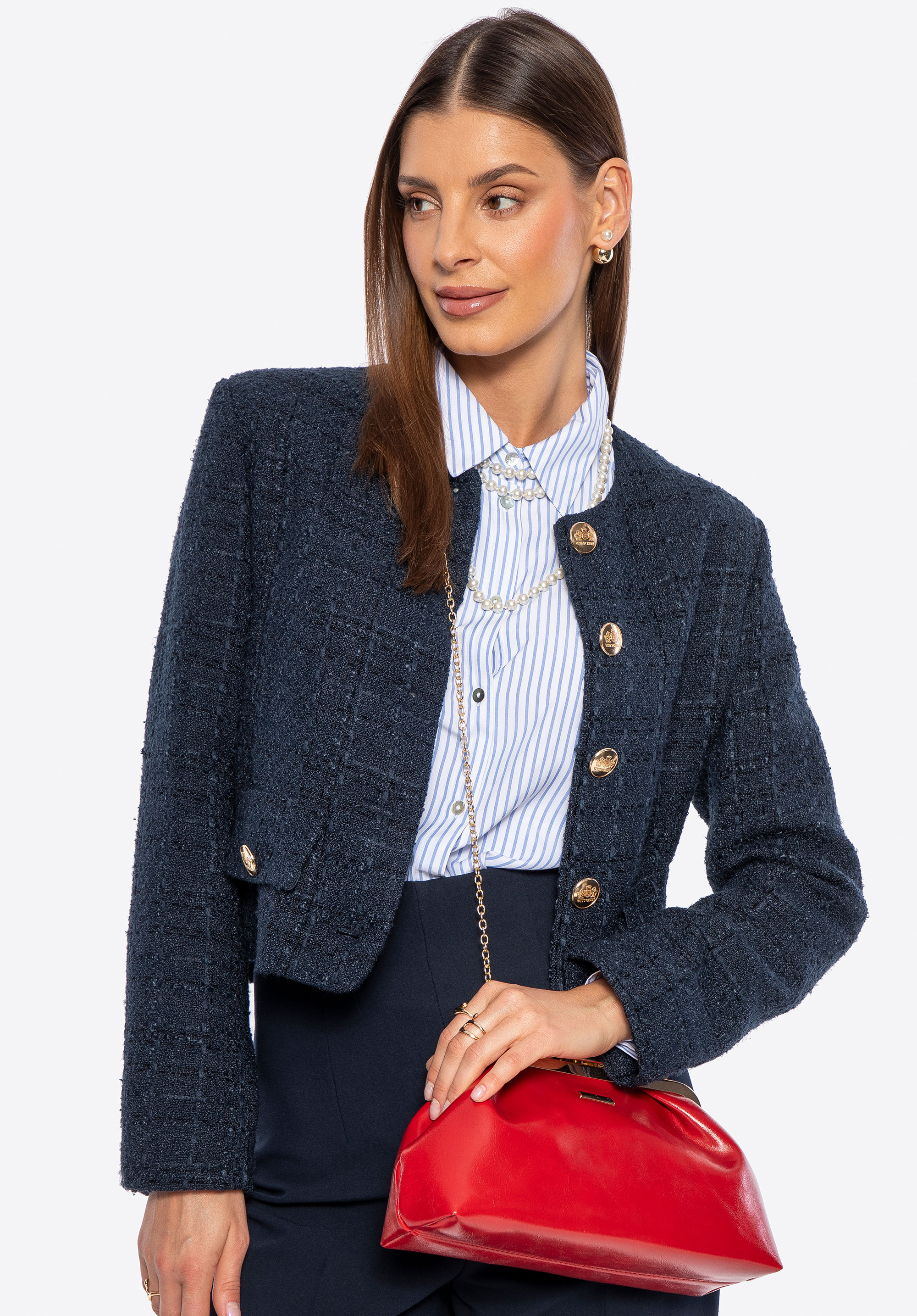 Жіноча сумка з екошкіри з металевою застібкою, червоний, 100-4Y-226-0, Фото 4