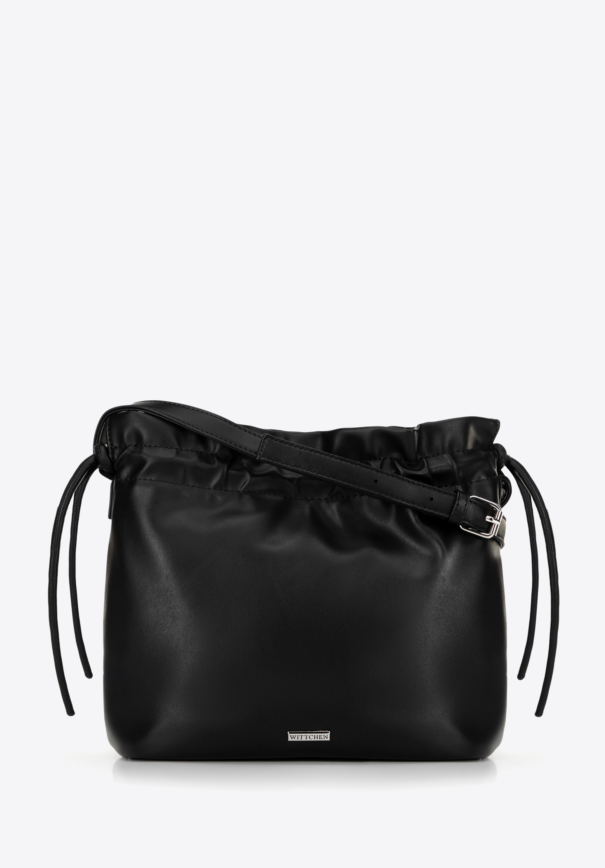 Жіноча сумка через плече з декоративними зав''язками, чорний, 100-4Y-435-1, Фото 1