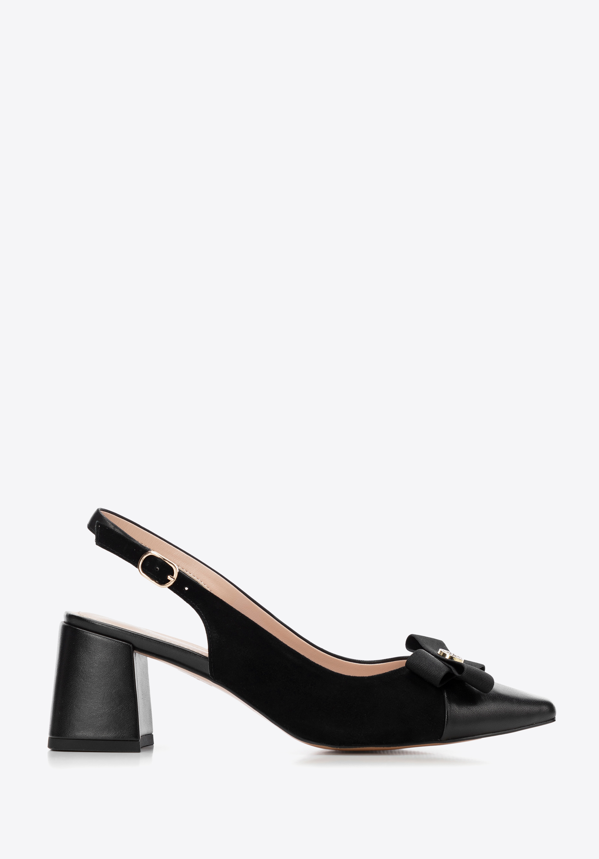 Шкіряні туфлі на каблуці, чорний, 100-D-957-1-37, Фото 1