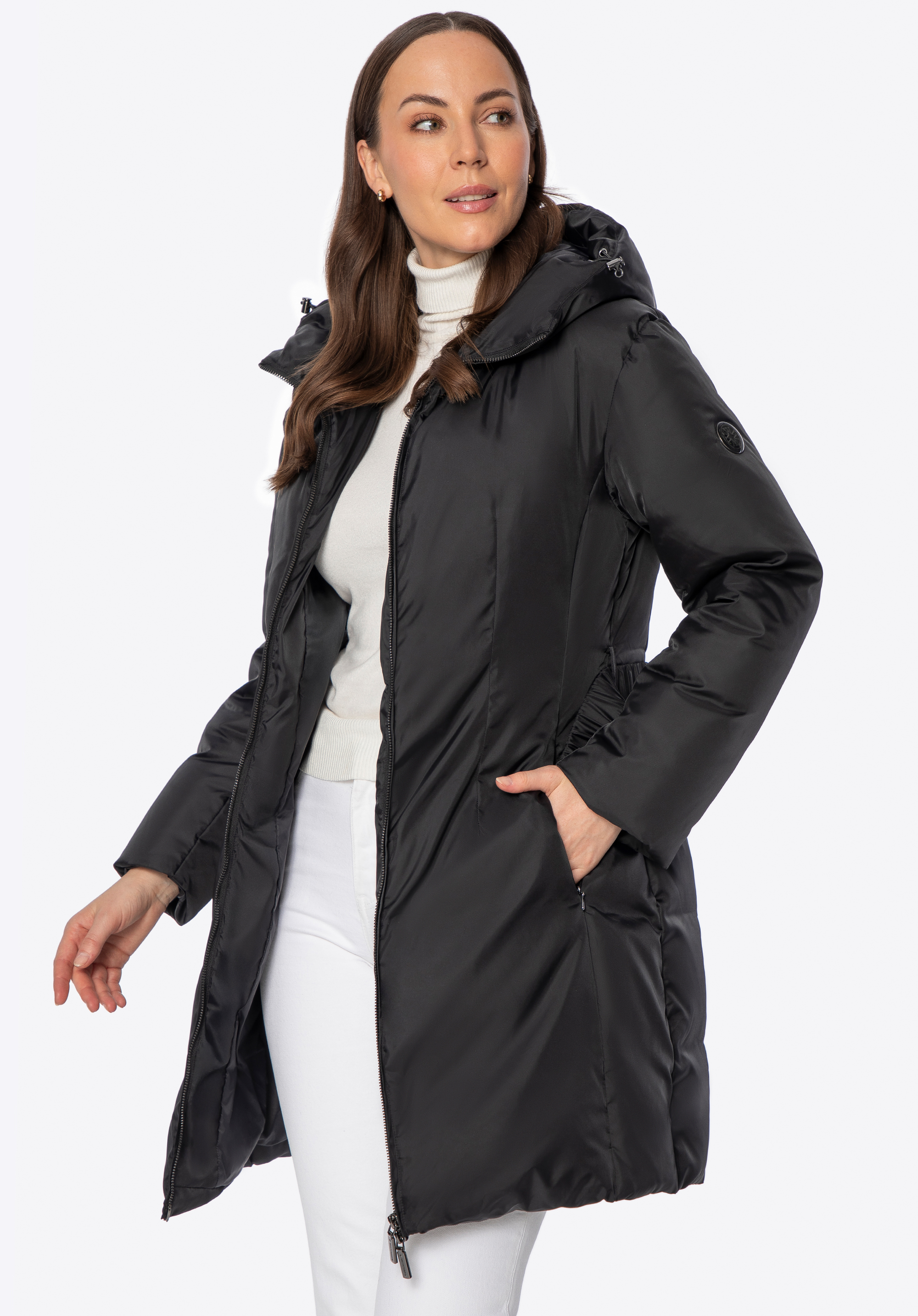 Жіночий пуховик з натуральним наповнювачем, чорний, 101-9D-204-1-2XL, Фото 1