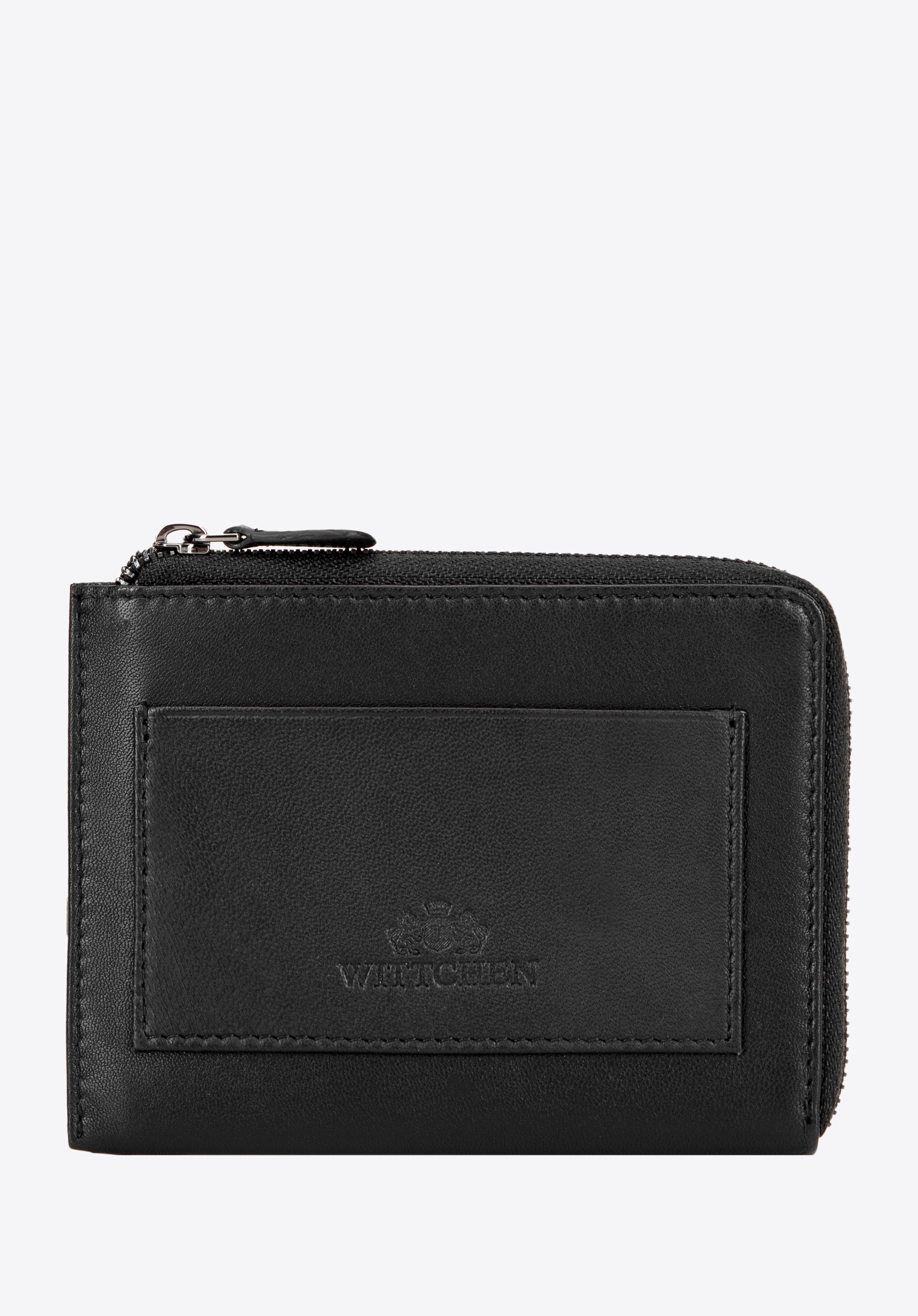 Шкіряний чоловічий гаманець на блискавці, чорний, 14-1D-992-1, Фото 1