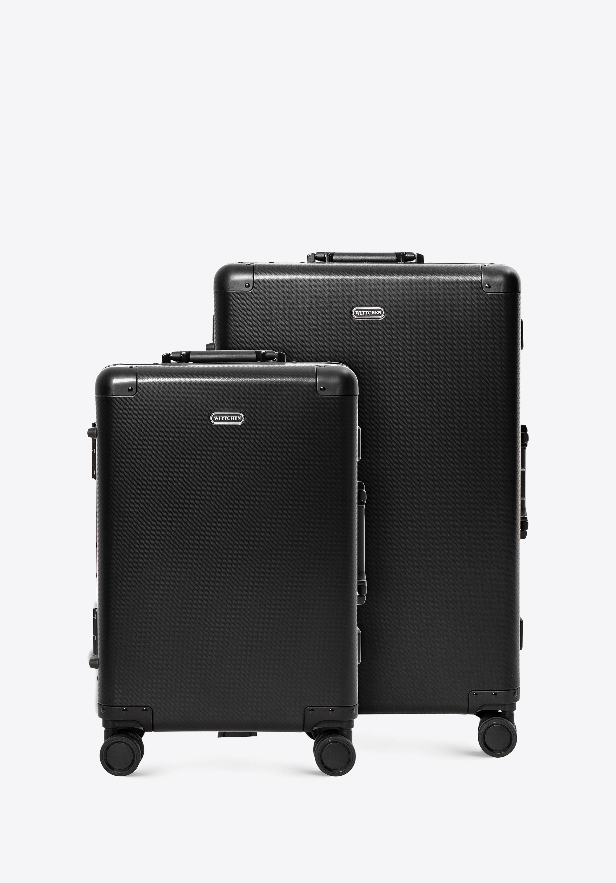 Набір алюмінієвих валіз маленького та середнього розміру, чорний, 56-3H-10S-10M, Фото 1