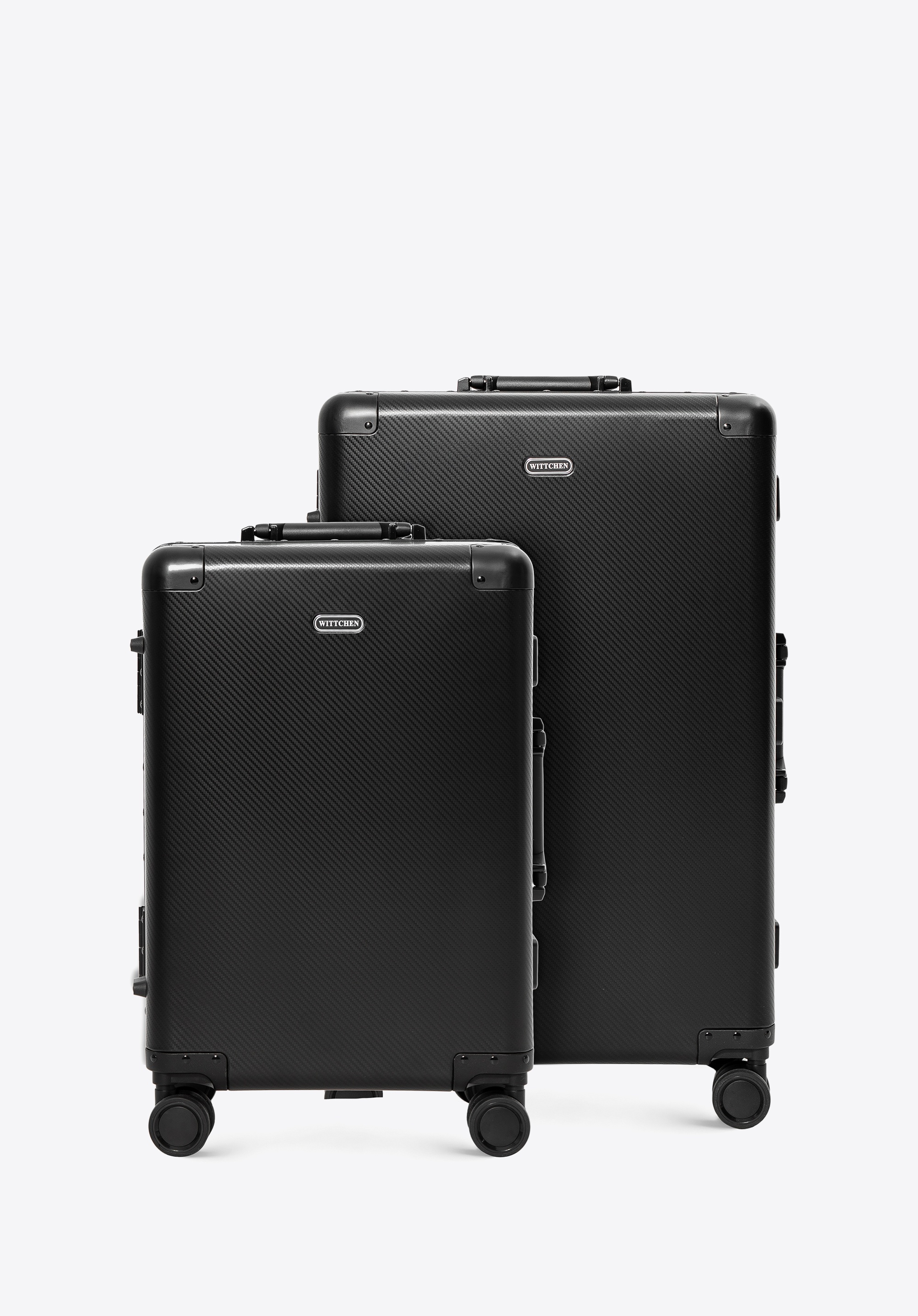 Набір алюмінієвих валіз маленького та середнього розміру, чорний, 56-3H-10S-10M, Фото 1