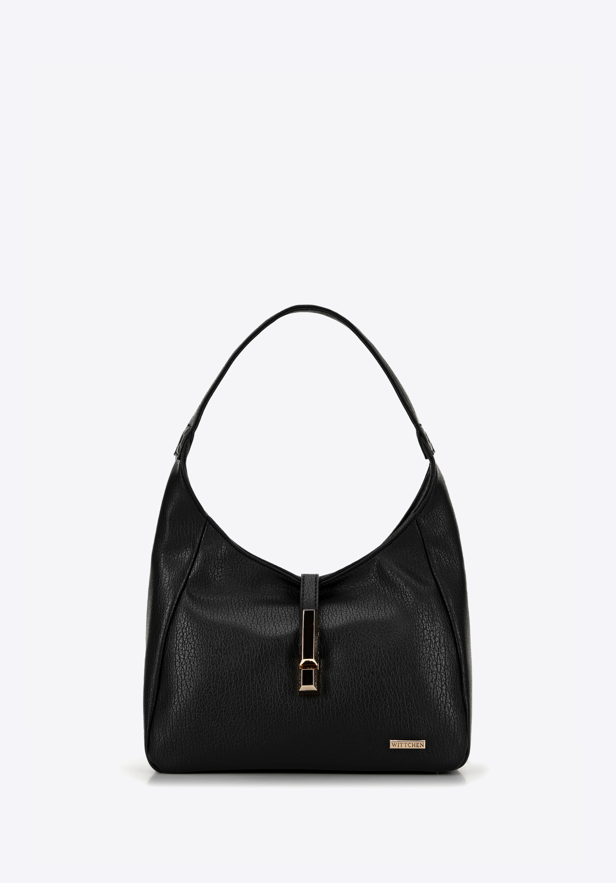 Жіноча сумка-хобо з декоративним ремінцем на пряжці, чорний, 99-4Y-402-1, Фото 1