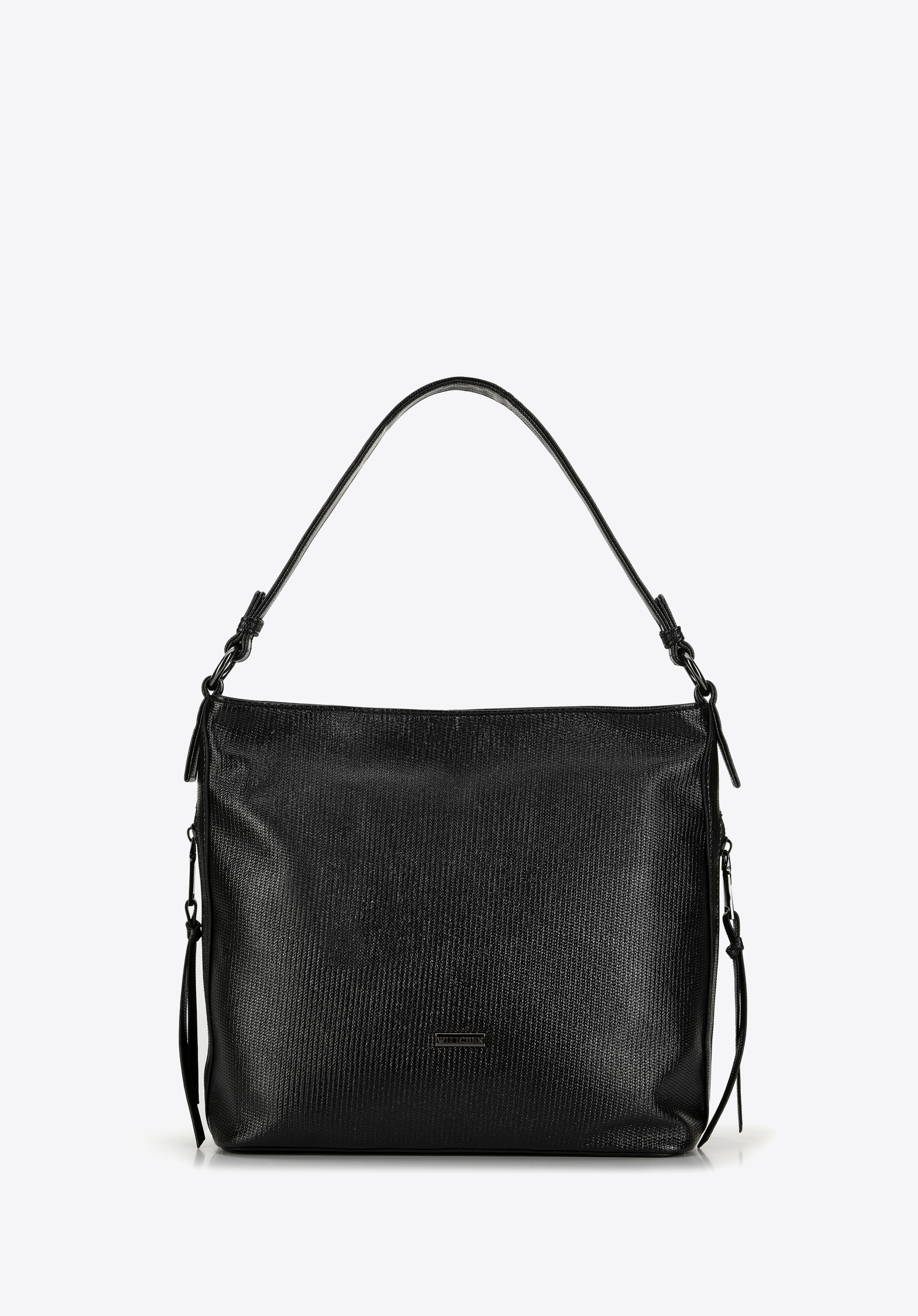 Жіноча блискуча сумка з екошкіри, чорний, 99-4Y-711-1, Фото 1