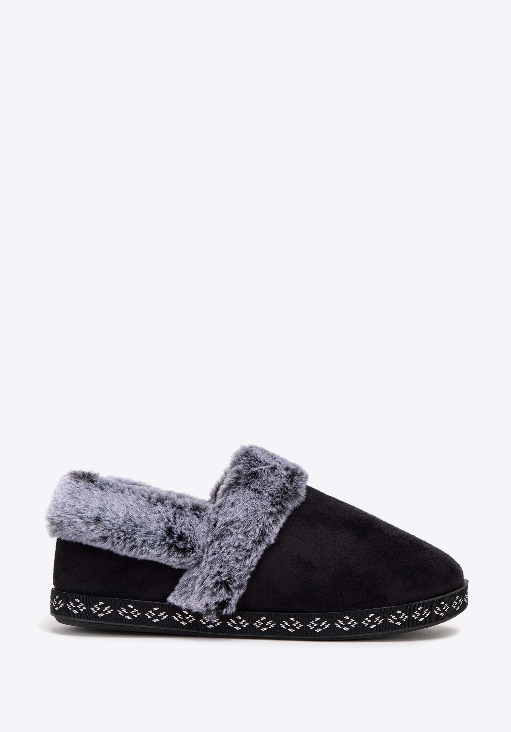 Жіночі капці із штучним хутром, чорний, 99-DP-800-5-36, Фото 1