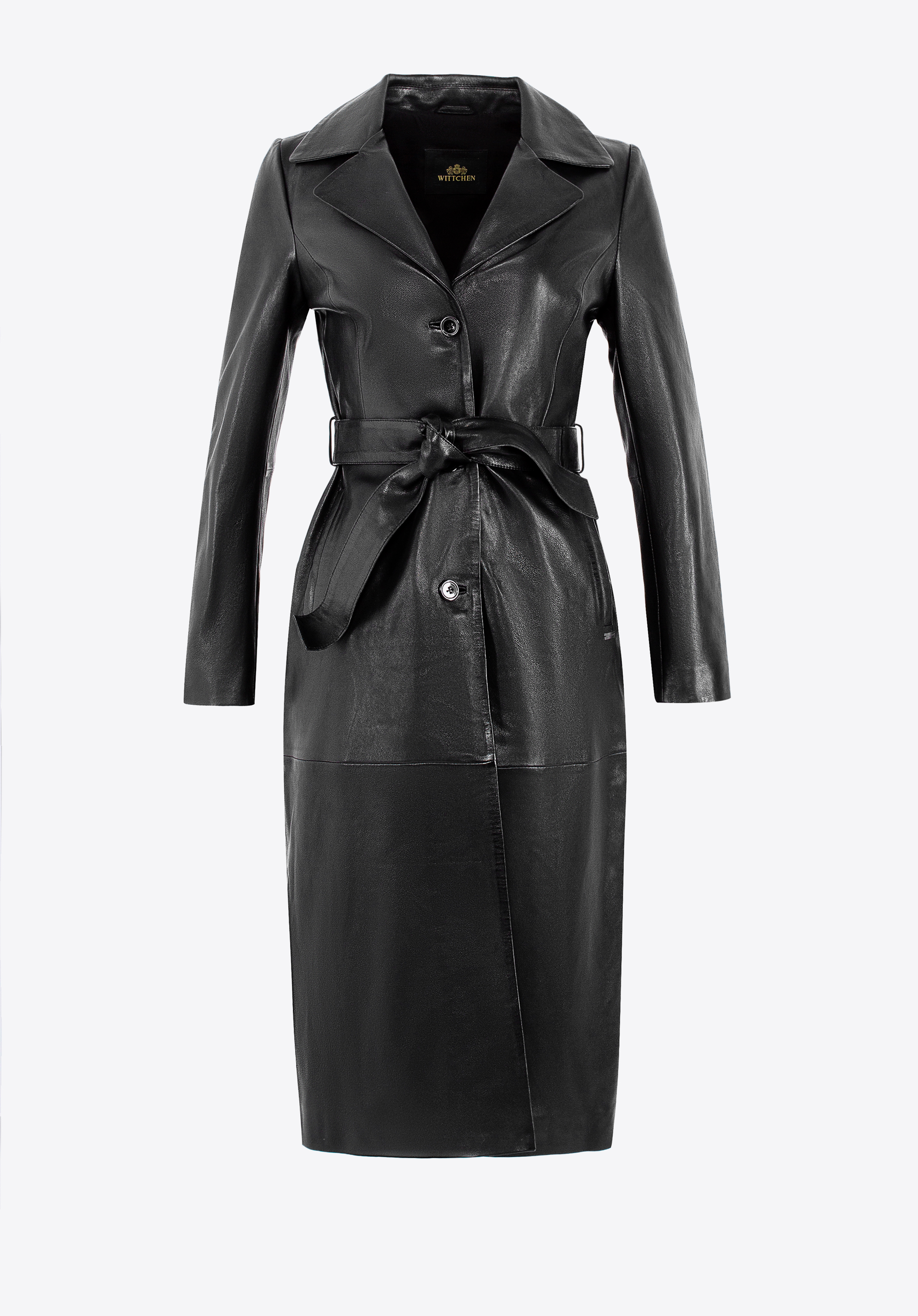 Жіноче довге пальто з овечої шкіри, чорний, 100-09-415-1-L, Фото 30