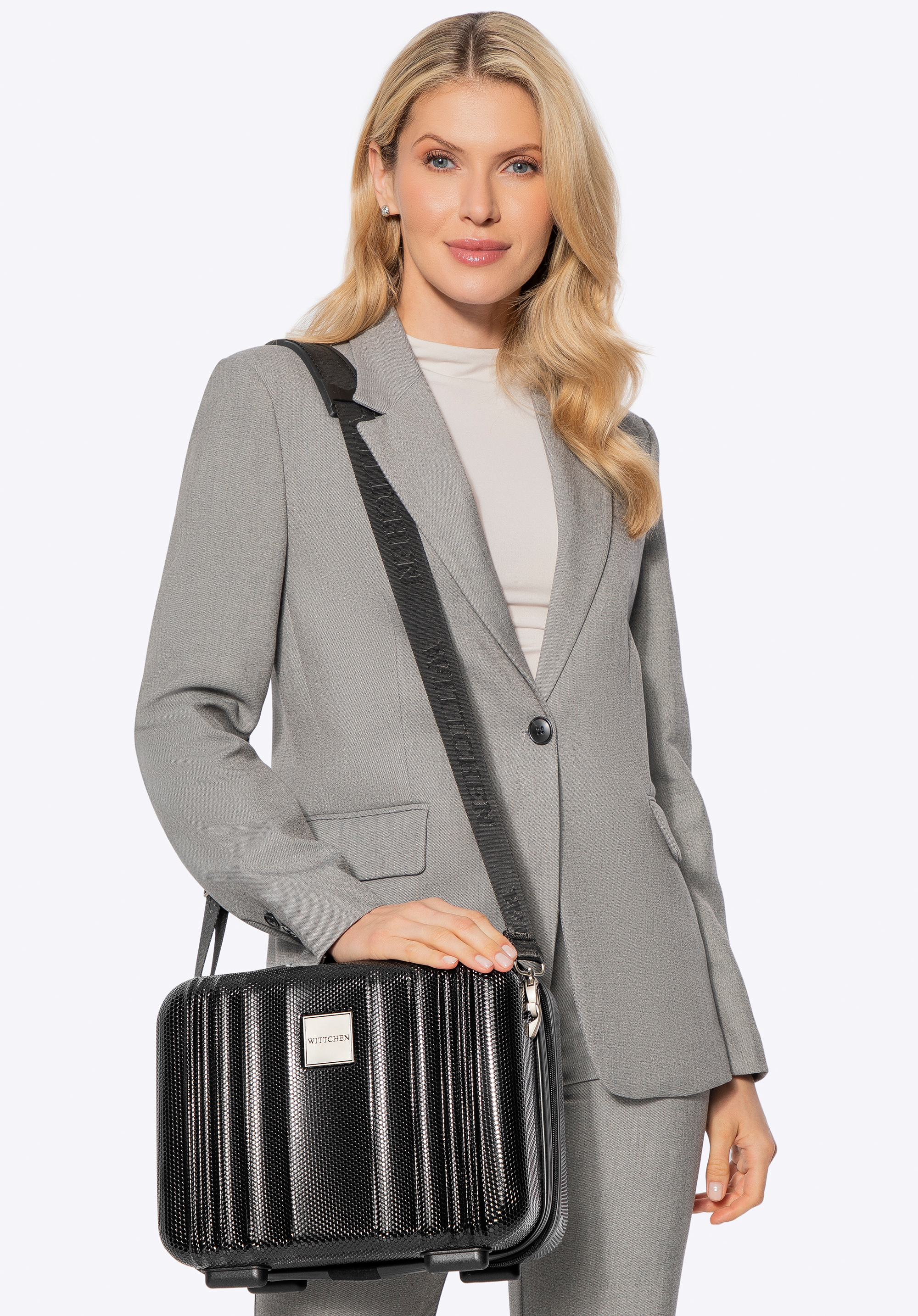 Дорожня косметичка з полікарбонату зі стільниковою текстурою, чорний, 56-3P-304-10, Фото 1