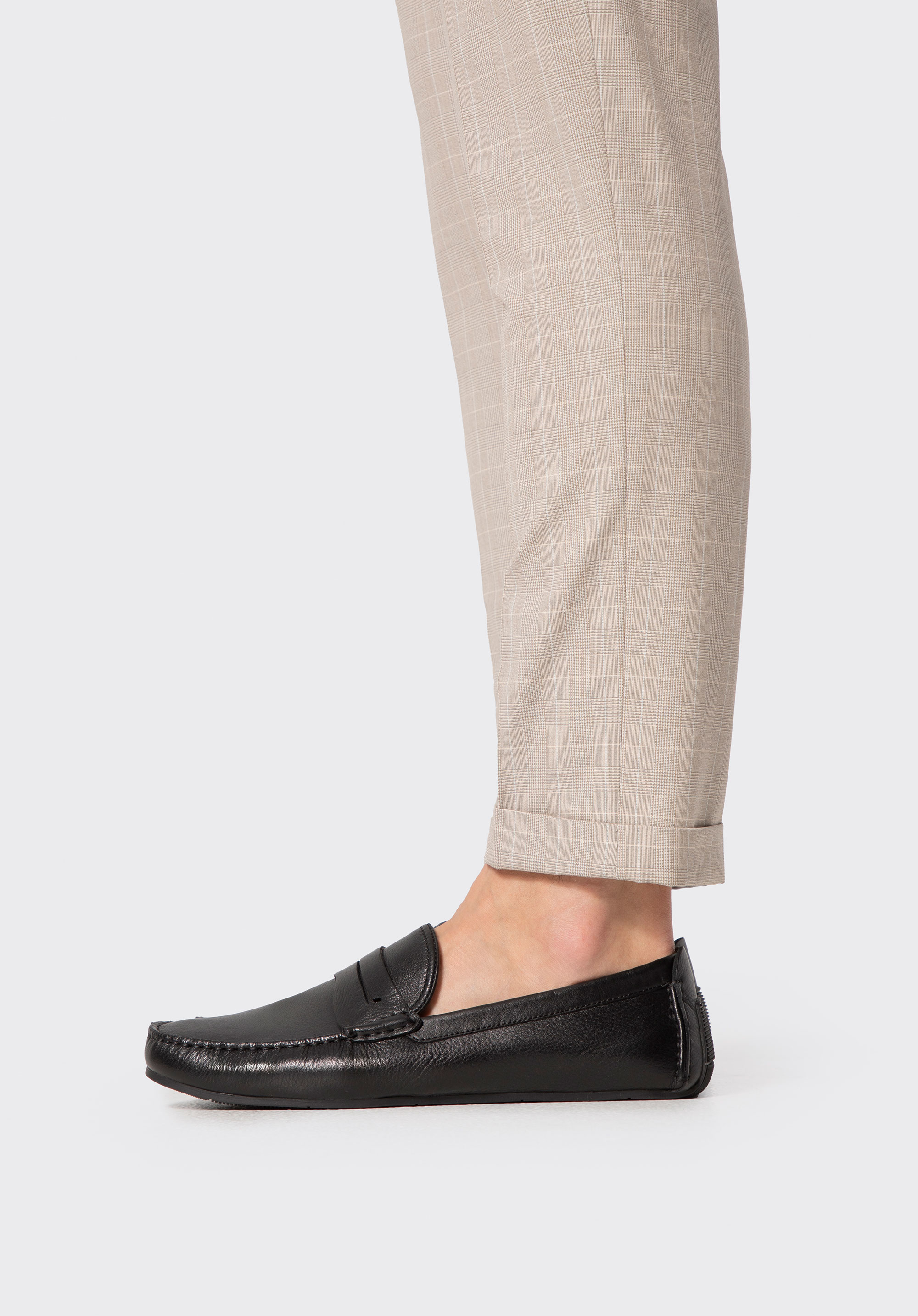 Чоловічі шкіряні мокасини, чорний, 100-M-505-1-40, Фото 1