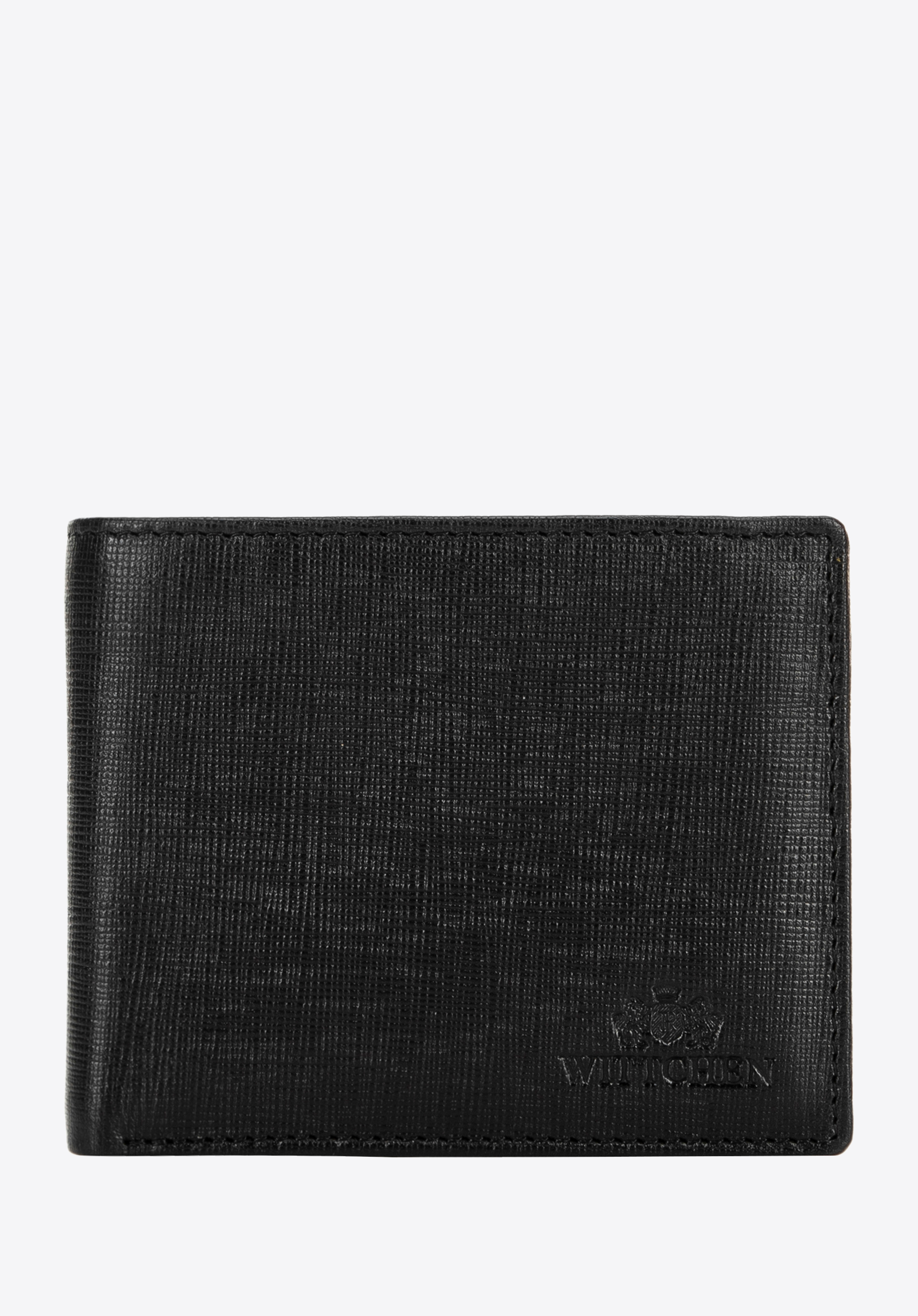 Чоловічий гаманець з натуральної шкіри Saffiano, чорний, 14-1S-043-LG1, Фото 1