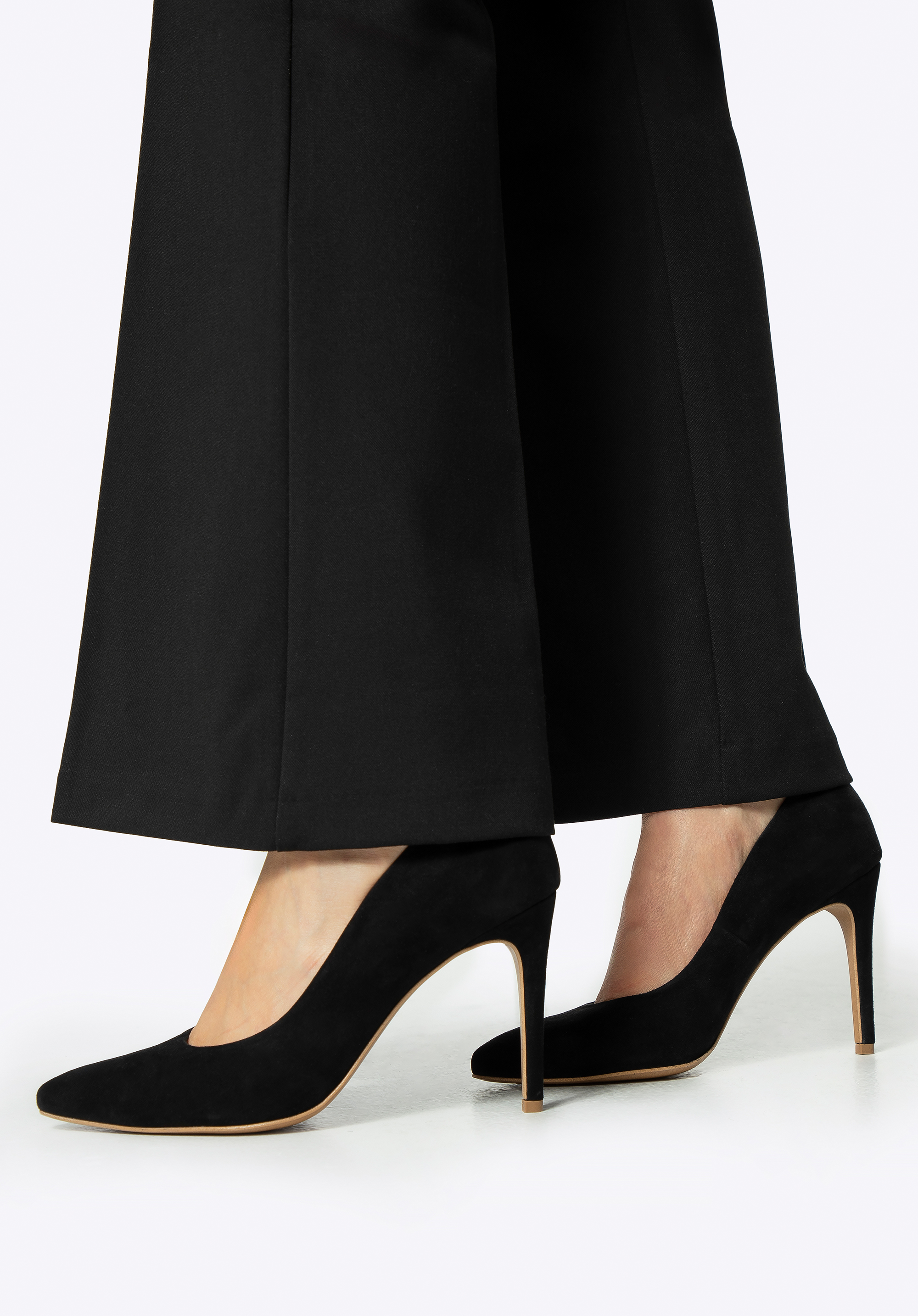 Класичні замшеві шкіряні туфлі на шпильці, чорний, BD-B-803-1-41, Фото 1