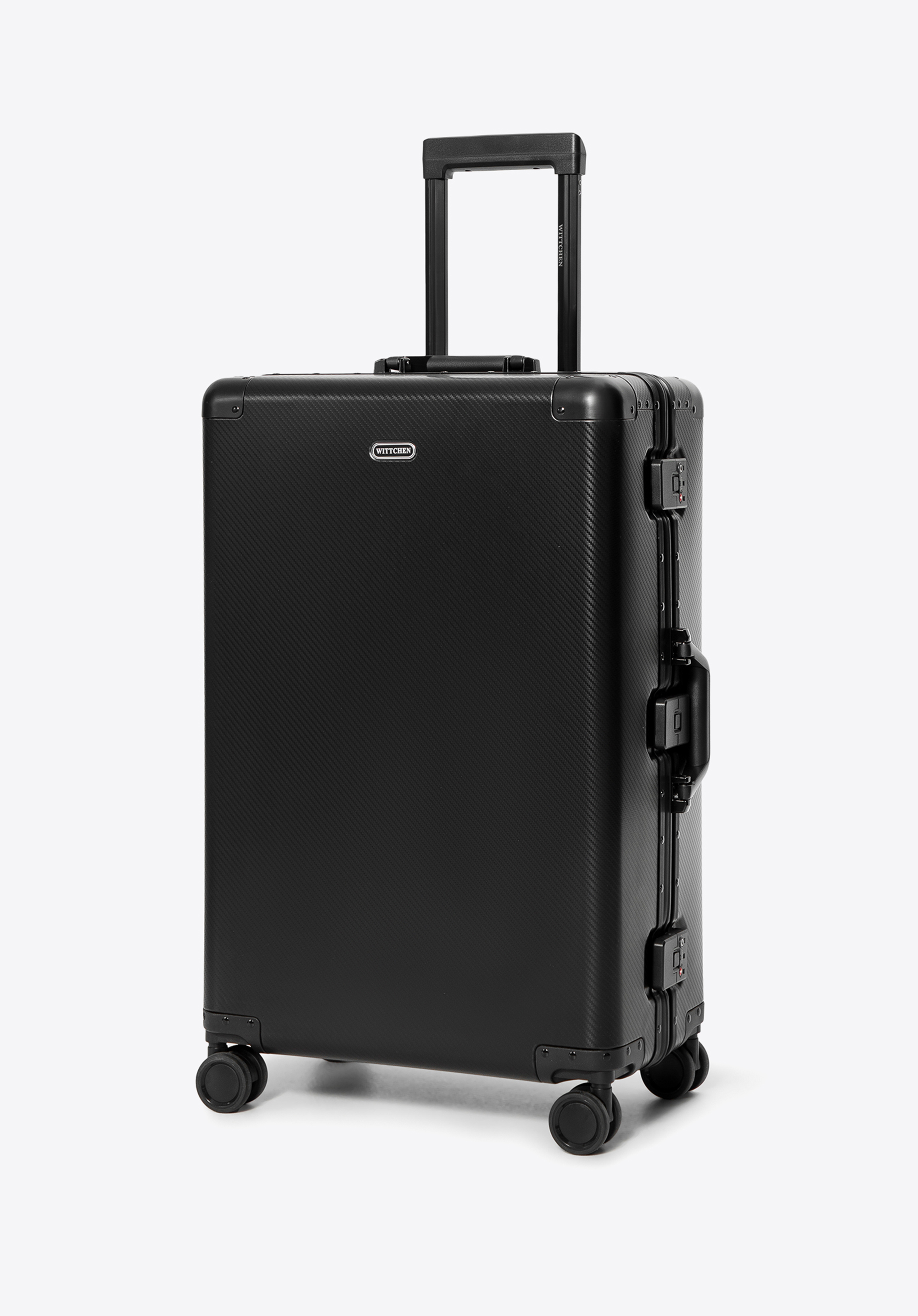 Набір алюмінієвих валіз маленького та середнього розміру, чорний, 56-3H-10S-10M, Фото 1