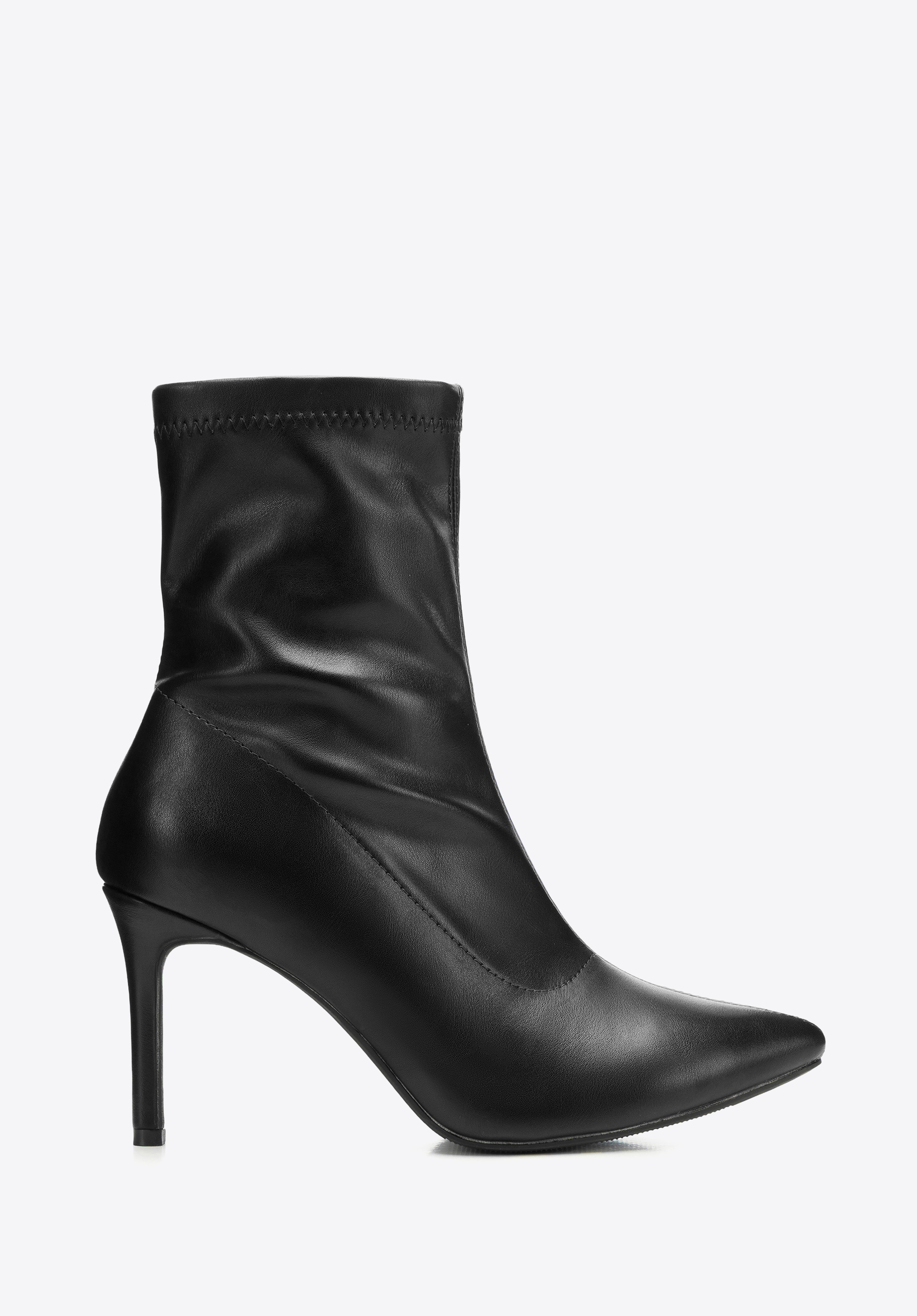 Жіночі ботильйони на шпильці приталеної форми, чорний, 103-DP-851-1-36, Фото 1