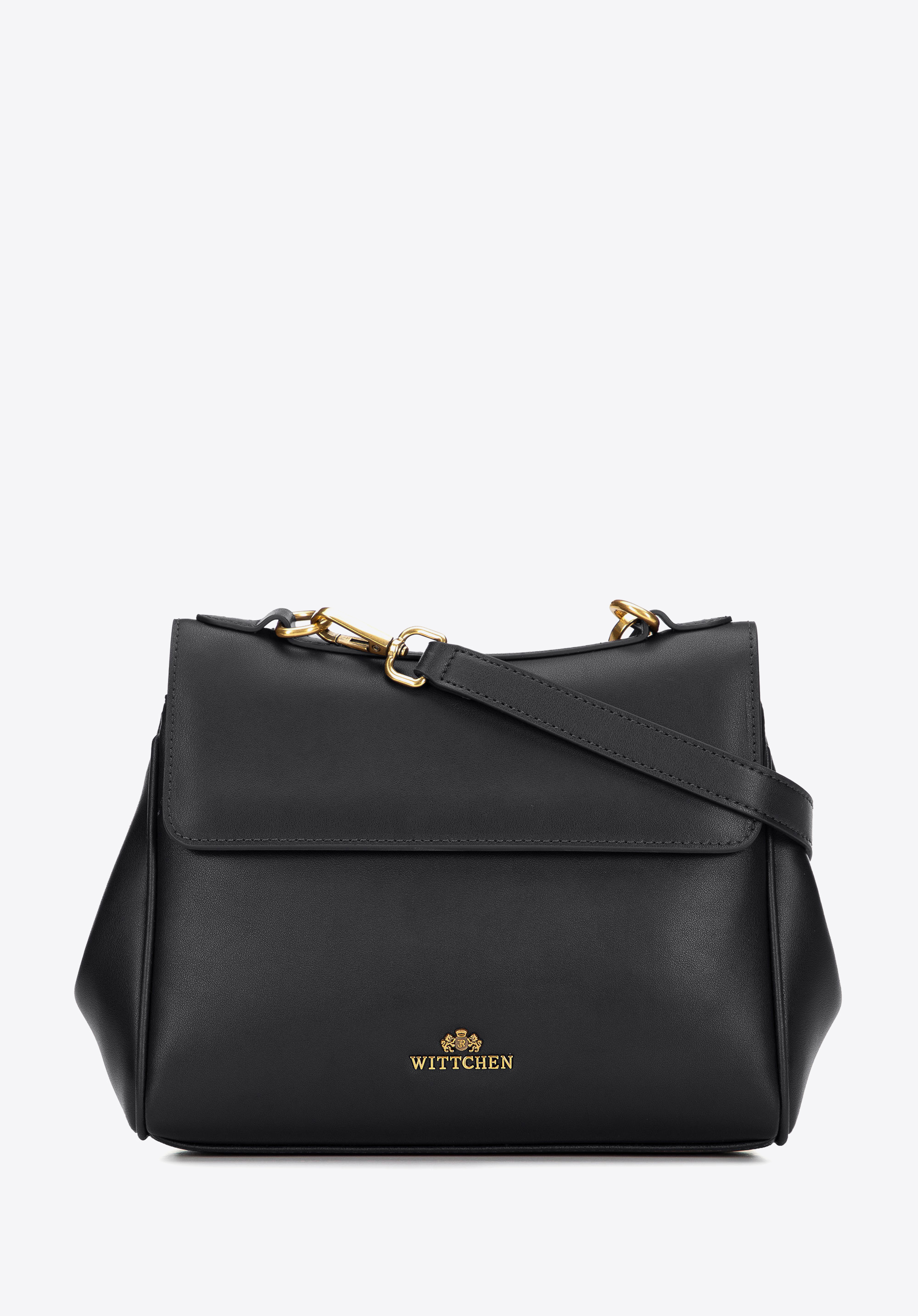 Жіноча сумка на плече з натуральної шкіри, чорний, 101-4E-202-3, Фото 1