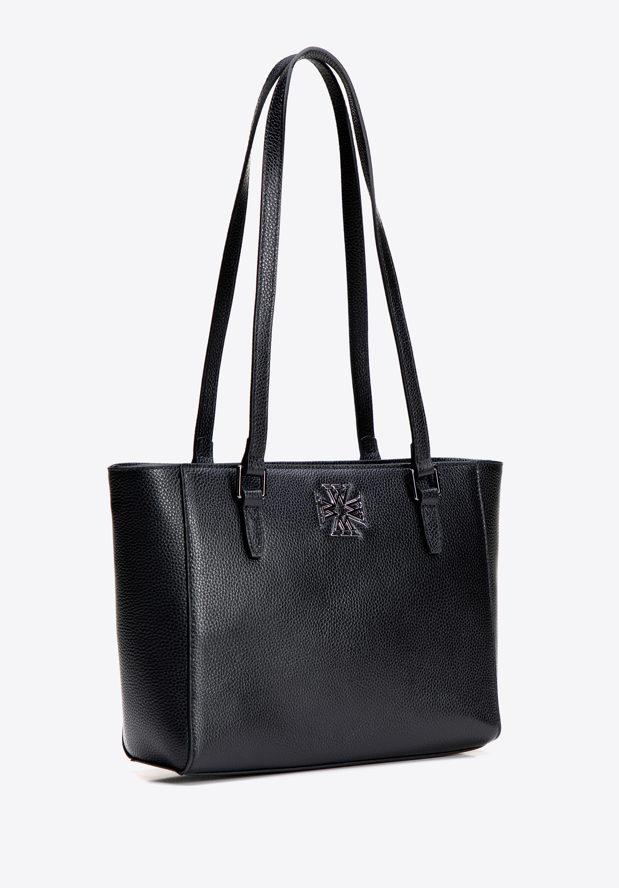 Жіноча шкіряна сумка на плече, чорно-графітовий, 100-4E-612-1C, Фото 1