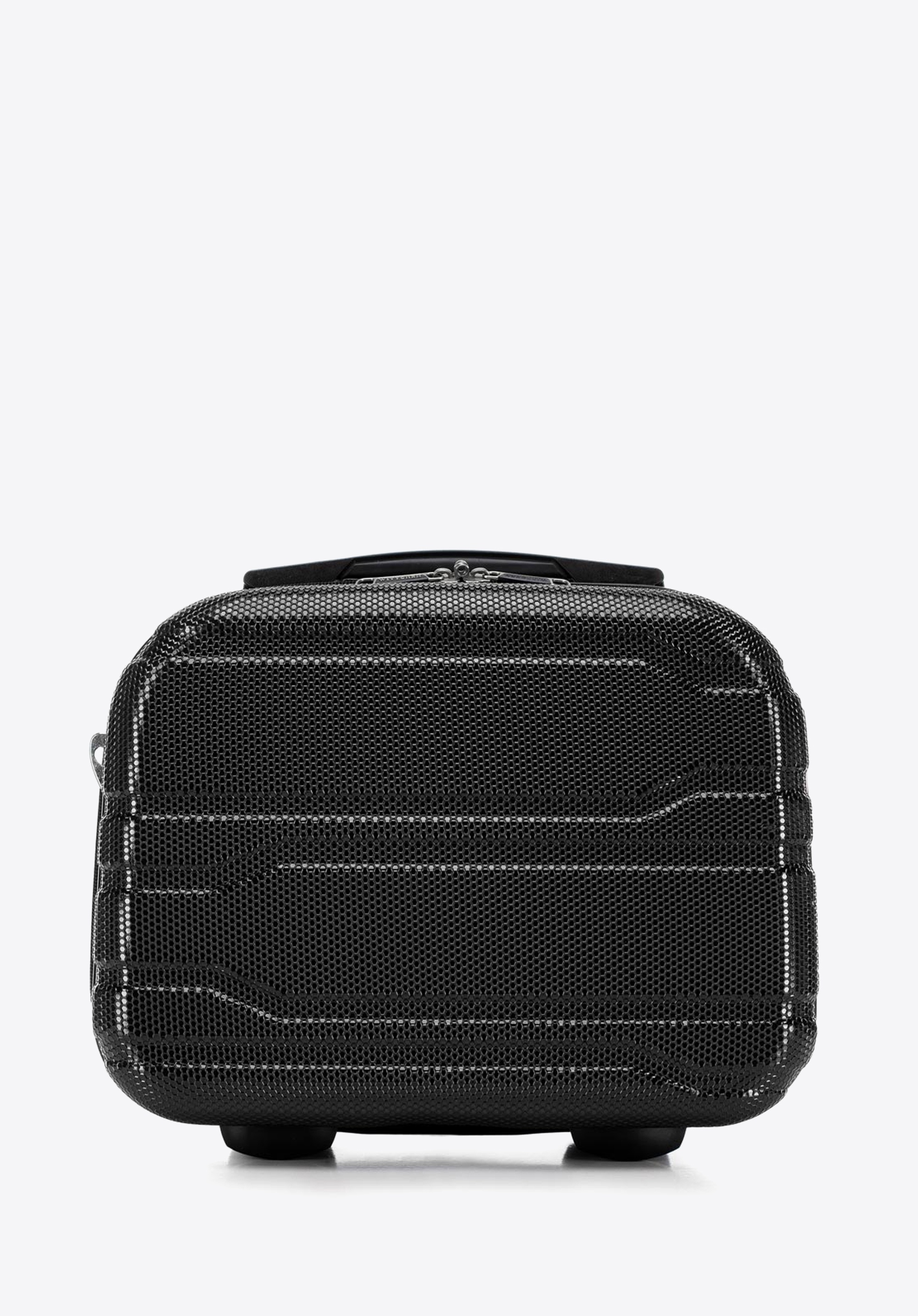 Cestovná kozmetická taška z polykarbonátu s reliéfom, čierna, 56-3P-984-11, Obrázok 1