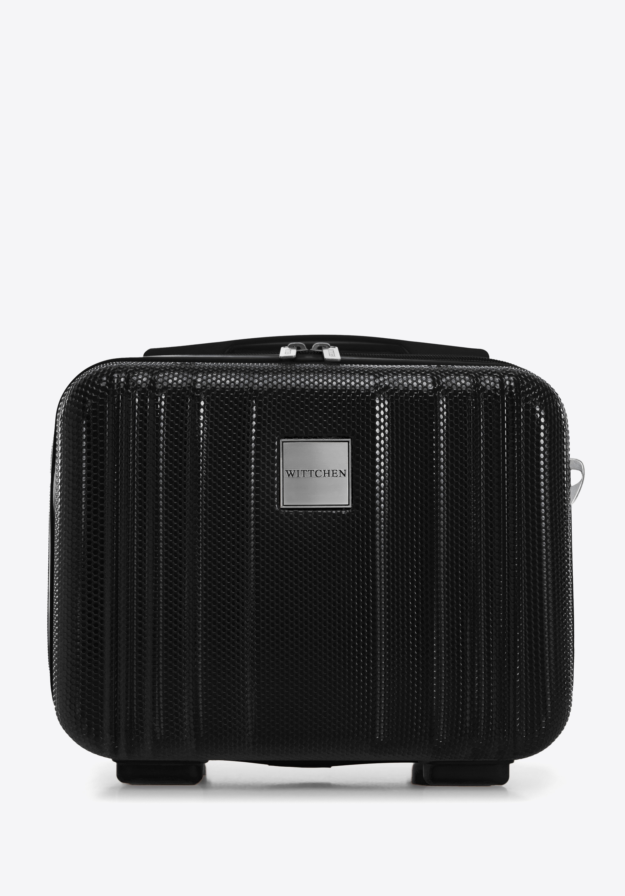 Cestovné puzdro z polykarbonátu s reliéfnym vzorom včelieho plástu, čierna, 56-3P-304-10, Obrázok 1