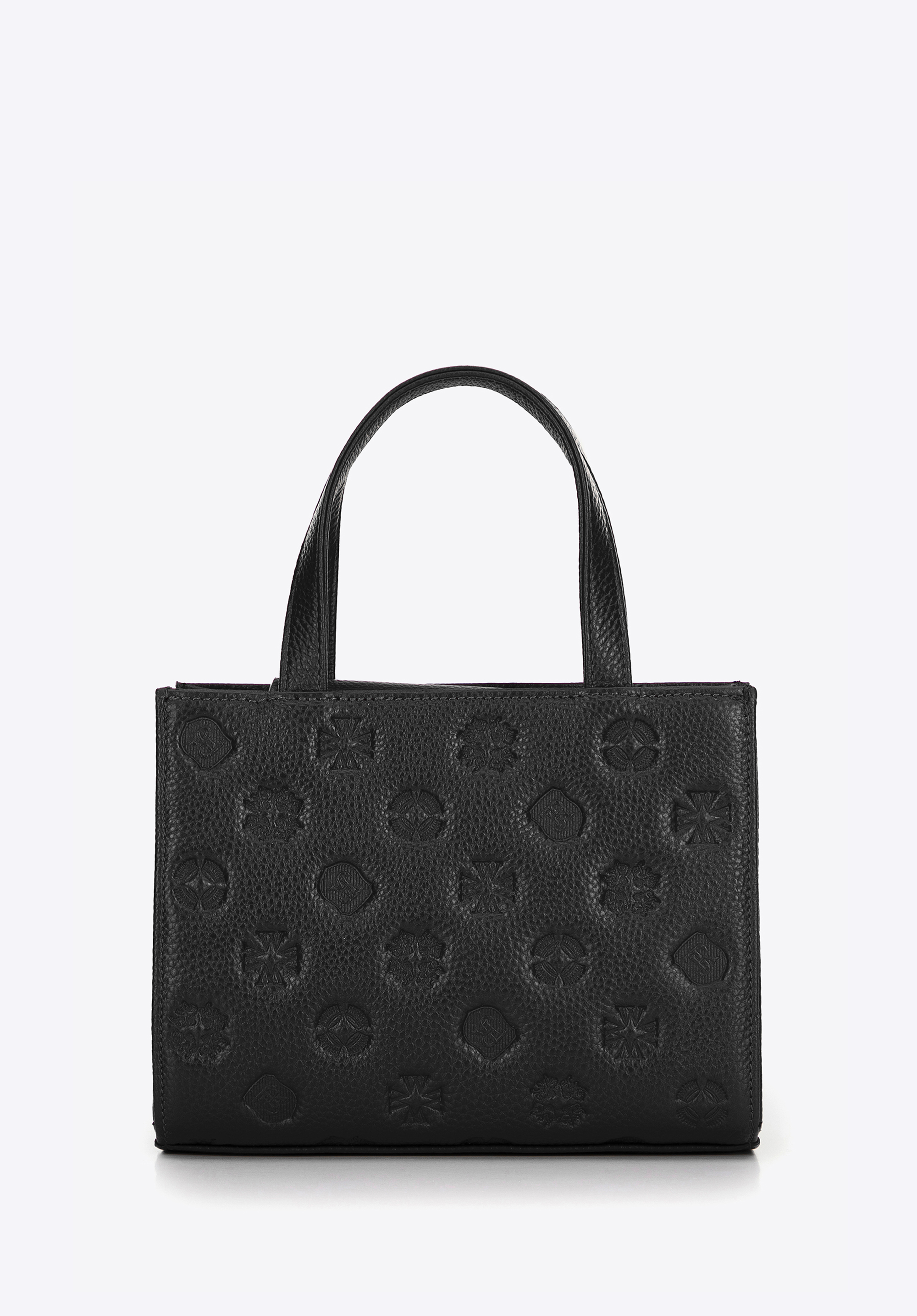 Crossbody kabelka z embosovanej kože, čierna, 99-4E-303-1, Obrázok 1