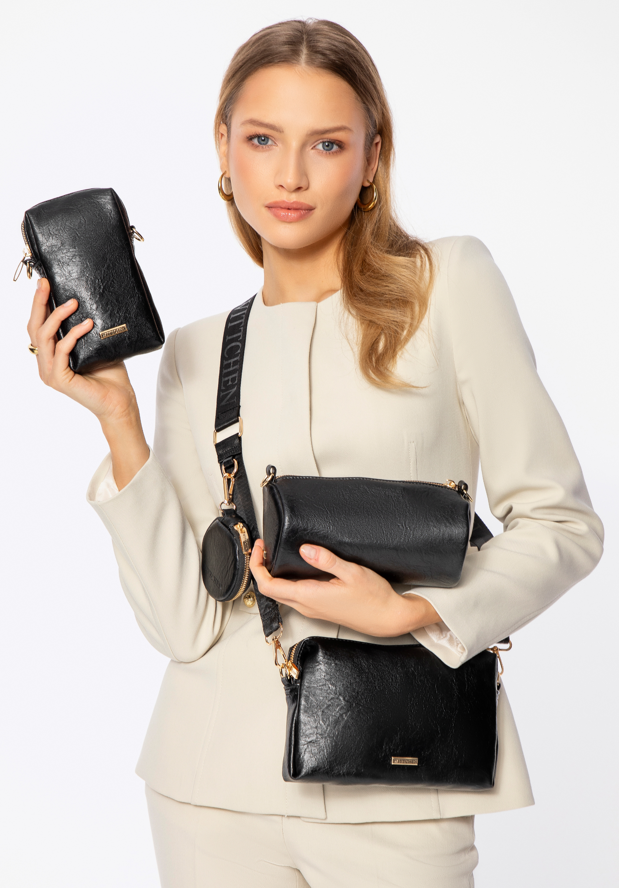 Crossbody kabelky z umelej kože, čierna, 100-4Y-420-1, Obrázok 1