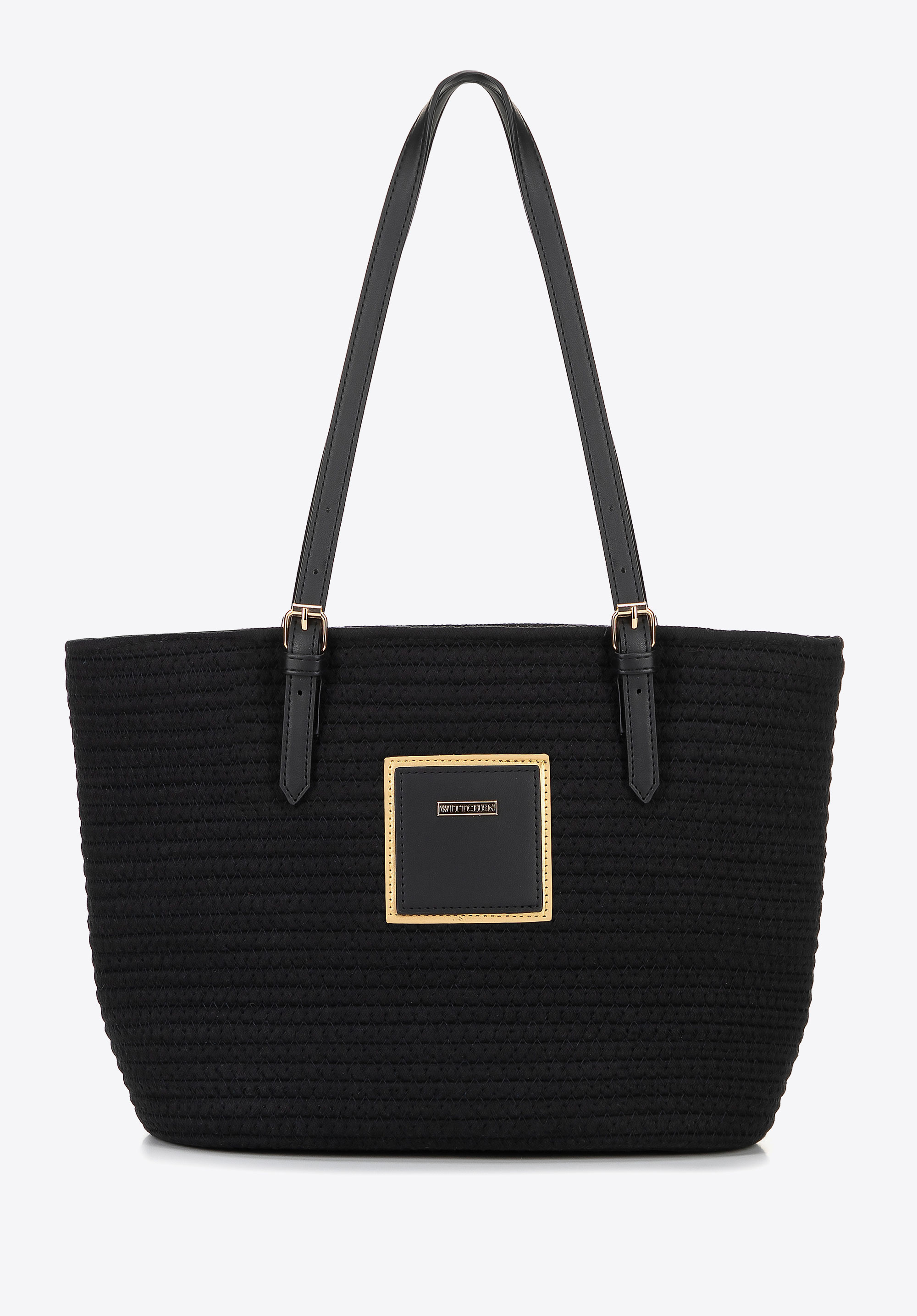 Dámska kabelka z bavlnenej zmesi, čierna, 100-4Y-901-1, Obrázok 1