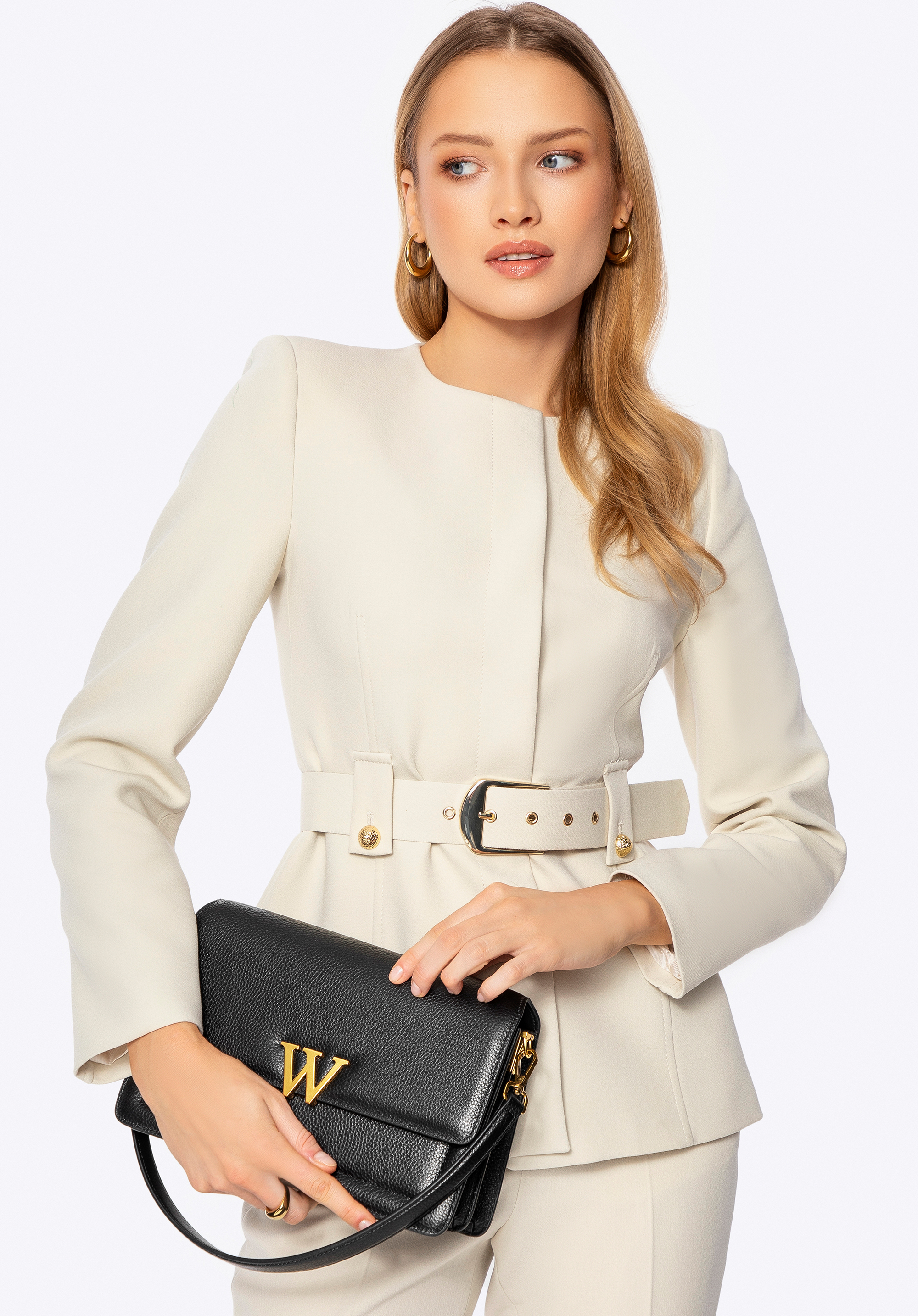 Dámska kožená taška so strapcom, čierna, 100-4E-200-1, Obrázok 1