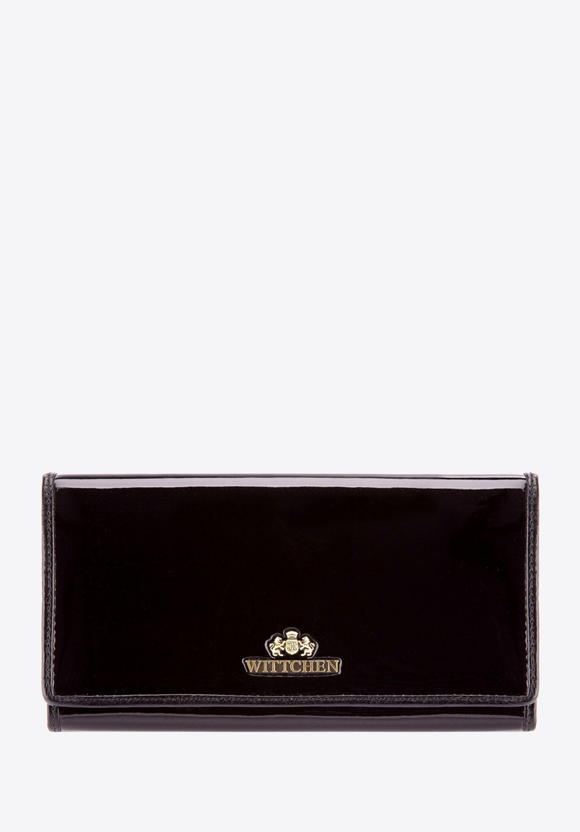 Dámska peňaženka z lakovanej kože horizontálna, čierna, 25-1-075-1, Obrázok 1