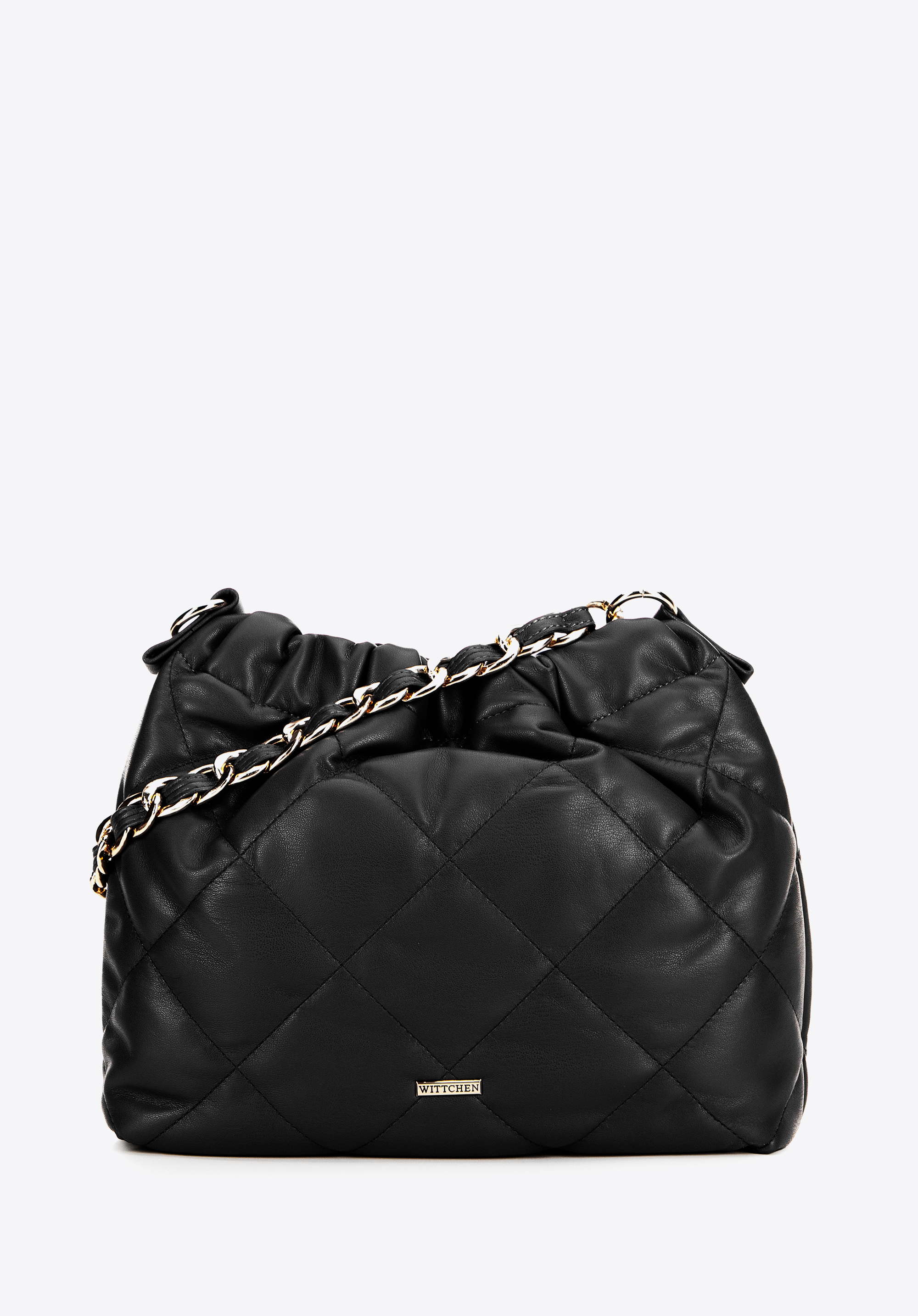 Dámska prešívaná hobo kabelka s retiazkovým popruhom cez rameno, čierna, 99-4Y-626-1, Obrázok 1