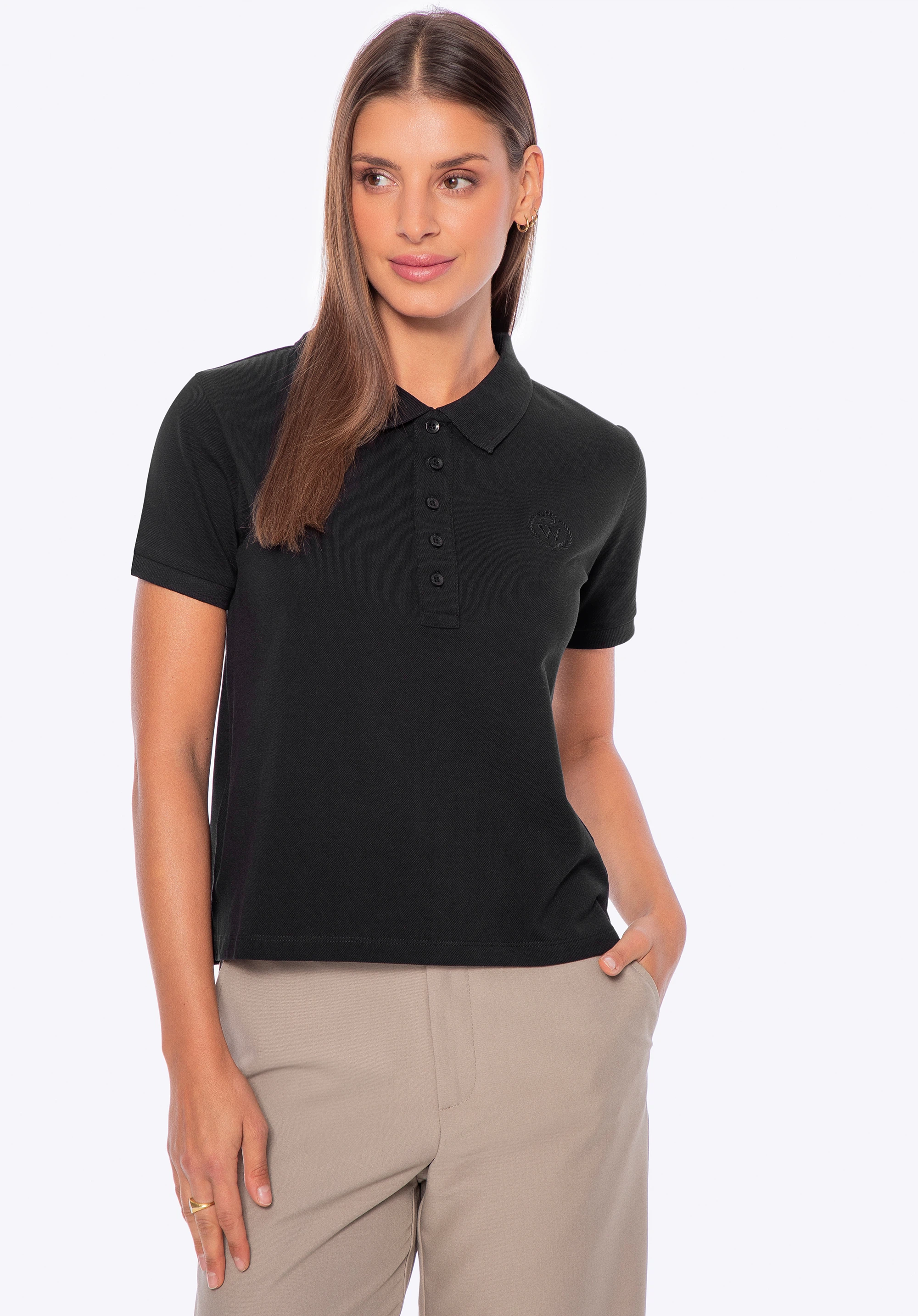 Dámske bavlnené polo tričko, čierna, D0-99-101-1-M, Obrázok 1