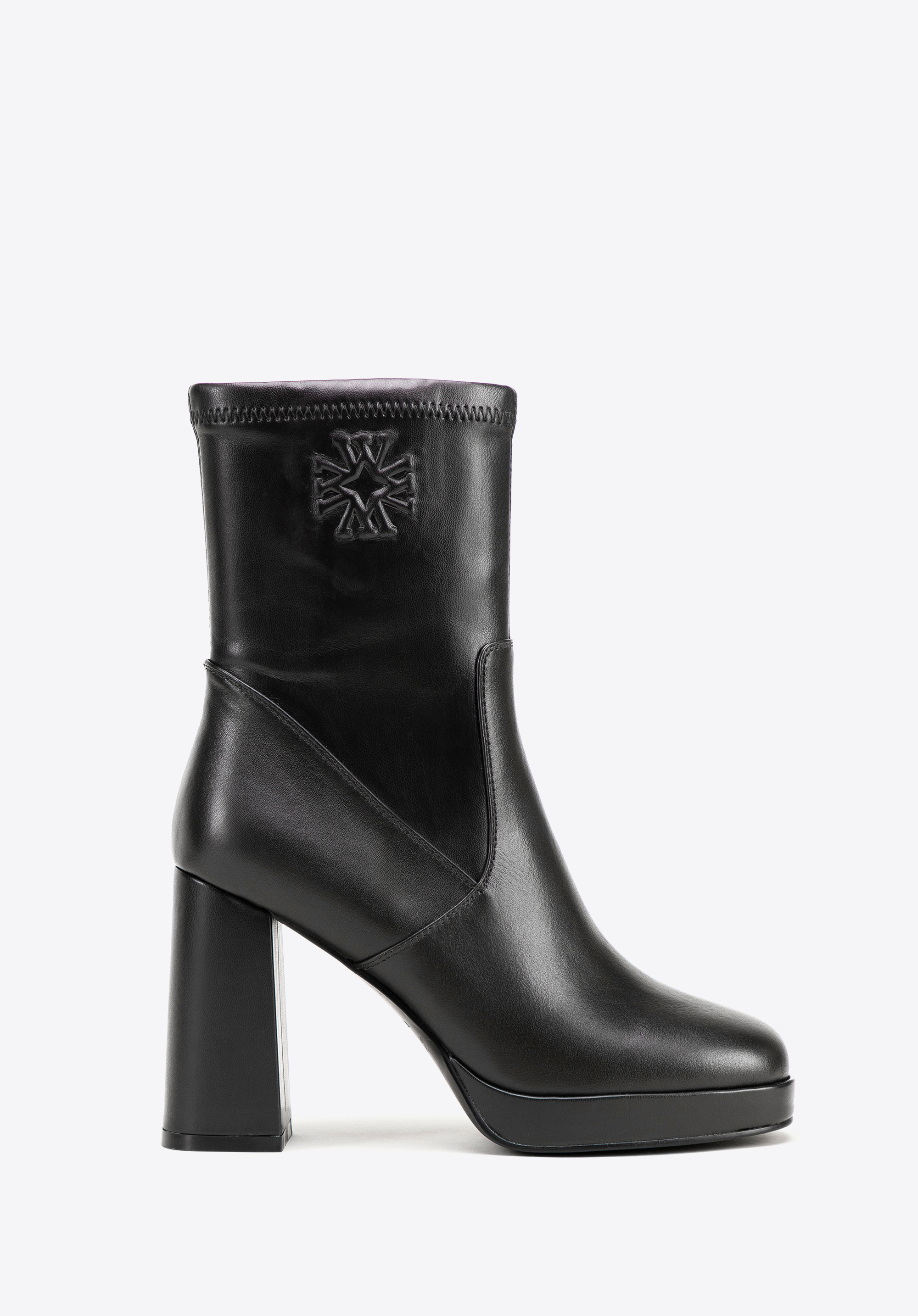 Dámske čižmy na vysokom blokovom opätku, čierna, 99-D-512-1-40, Obrázok 1