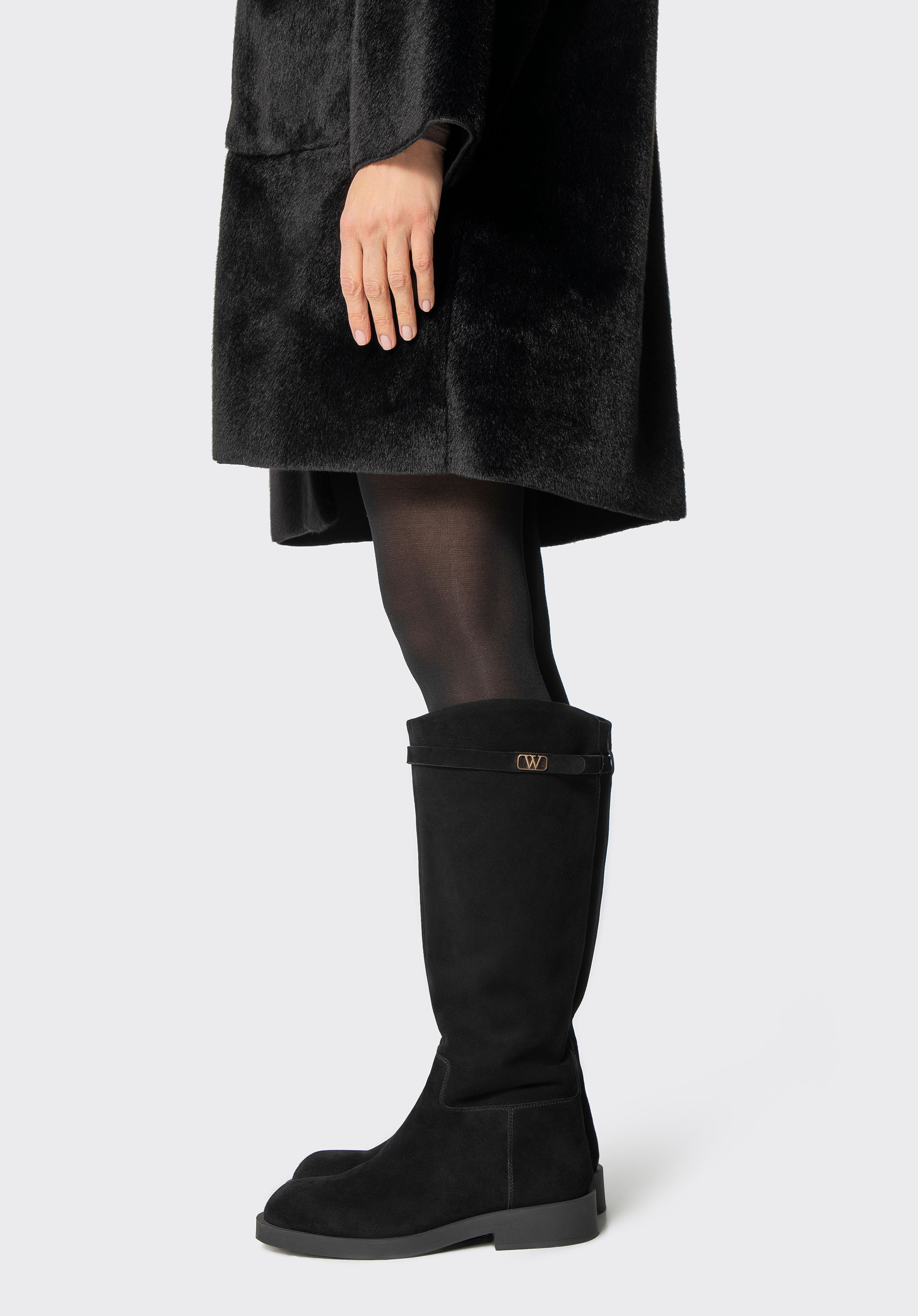 Dámske semišové čižmy, čierna, 101-D-402-1-38, Obrázok 1