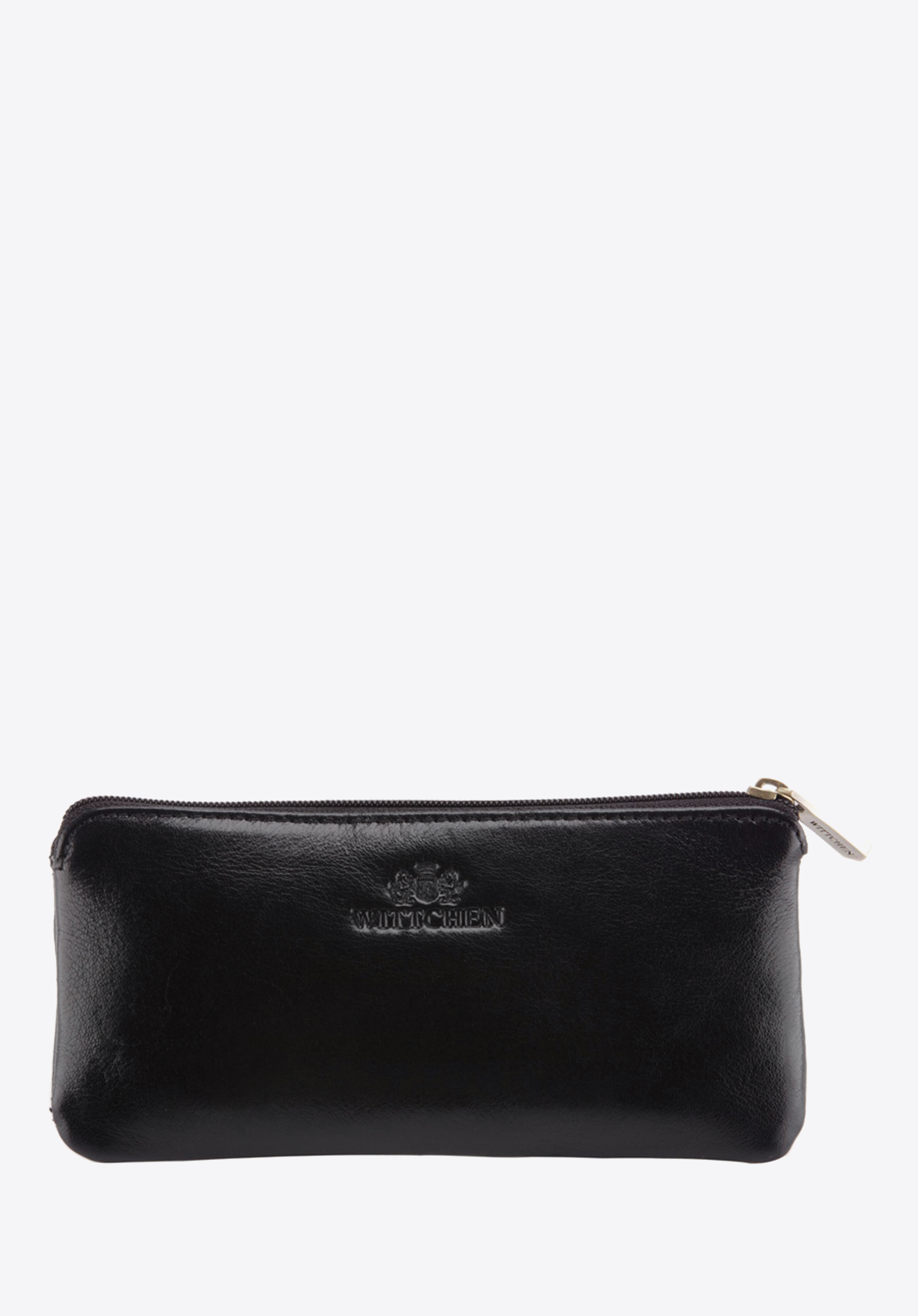 Kožené puzdro na kľúče s polootvoreným vreckom, čierno-zlatá, 21-2-278-1, Obrázok 1