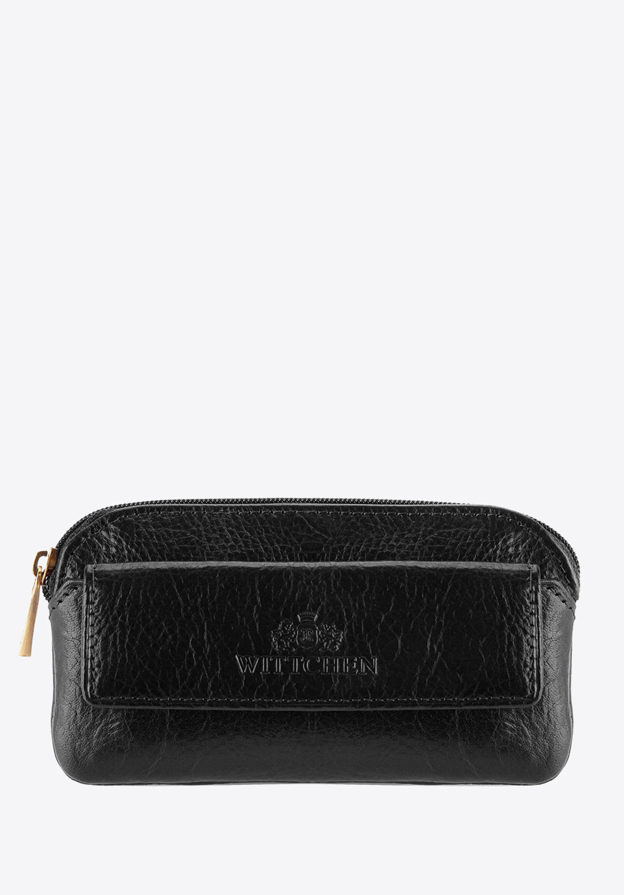 Kožené puzdro na kľúče s vreckom, čierna, 21-2-265-1, Obrázok 1