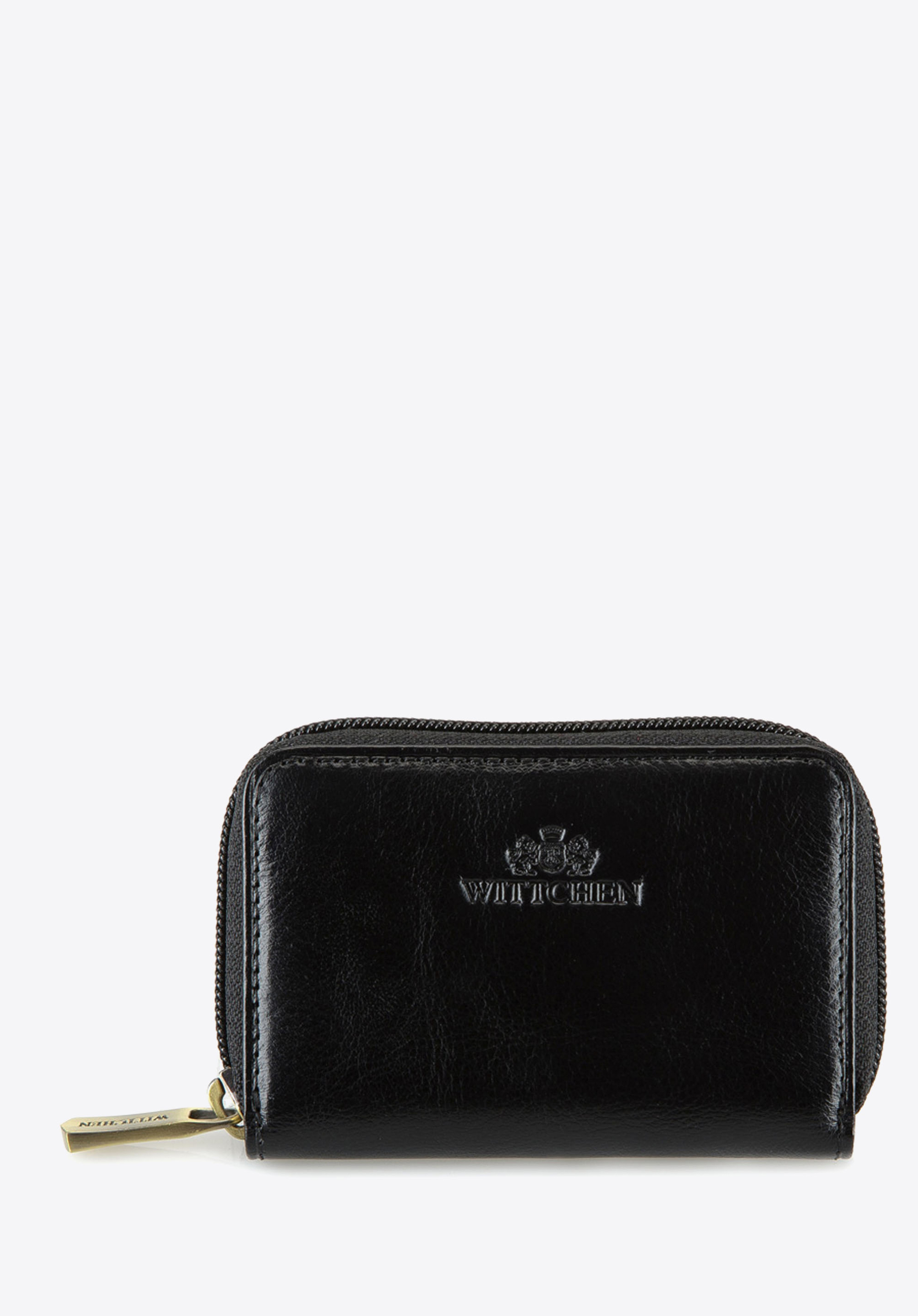 Kožené puzdro na kreditné karty so zipsom, čierna, 21-2-218-1, Obrázok 1