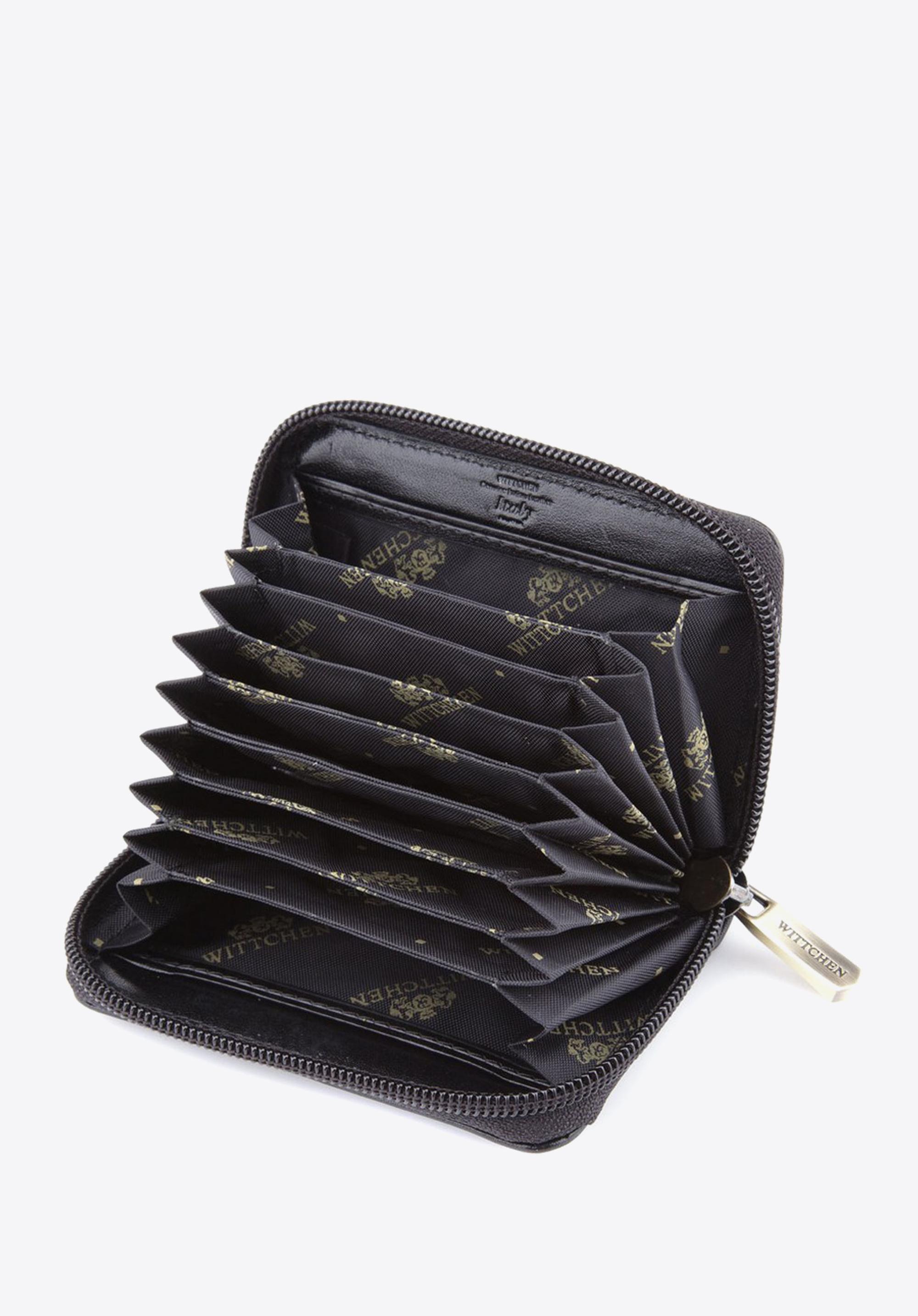 Kožené puzdro na kreditné karty so zipsom, čierna, 21-2-218-1, Obrázok 1