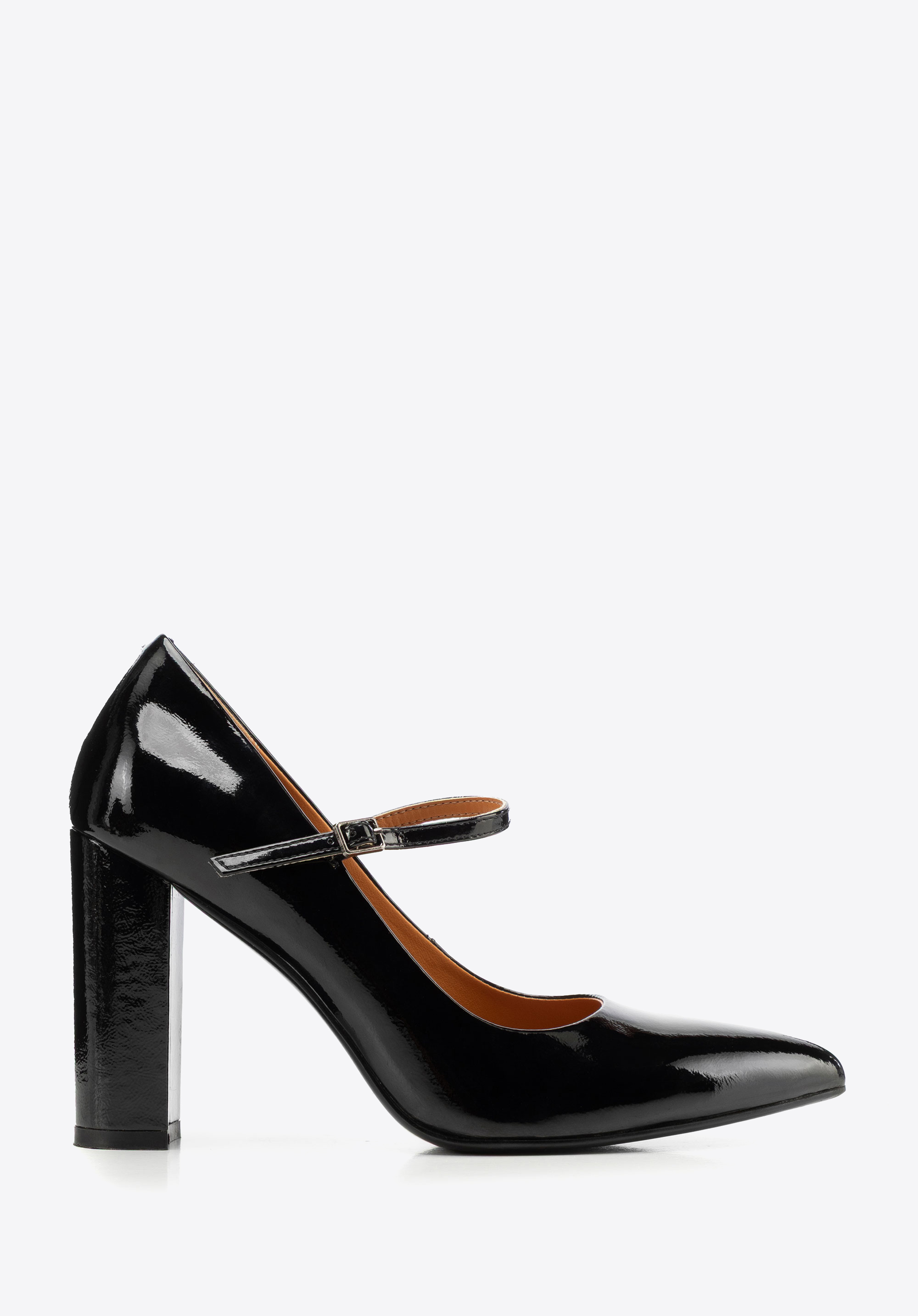 Lakované kožené lodičky na vysokom podpätku, čierna, 101-D-956-3-38, Obrázok 1