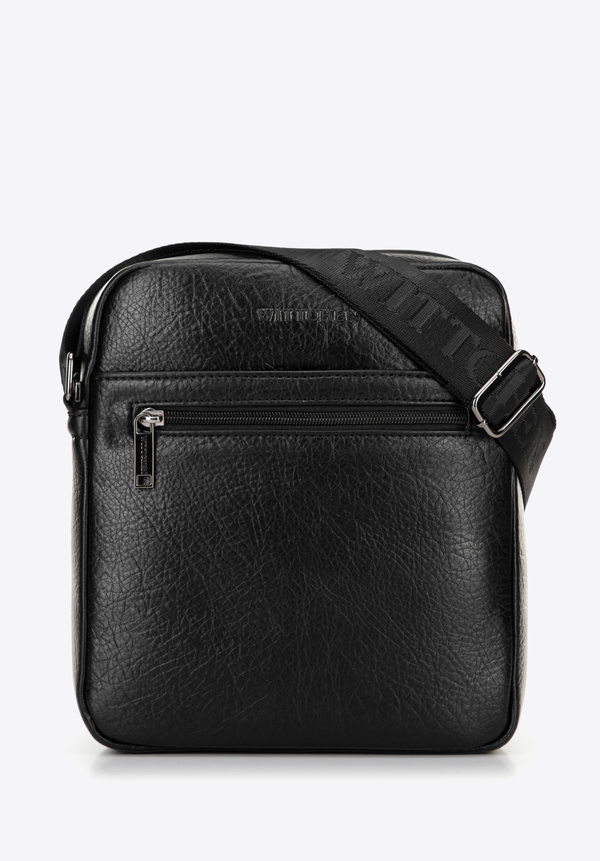 Messenger taška z umelej kože, čierna, 100-4P-914-1, Obrázok 1