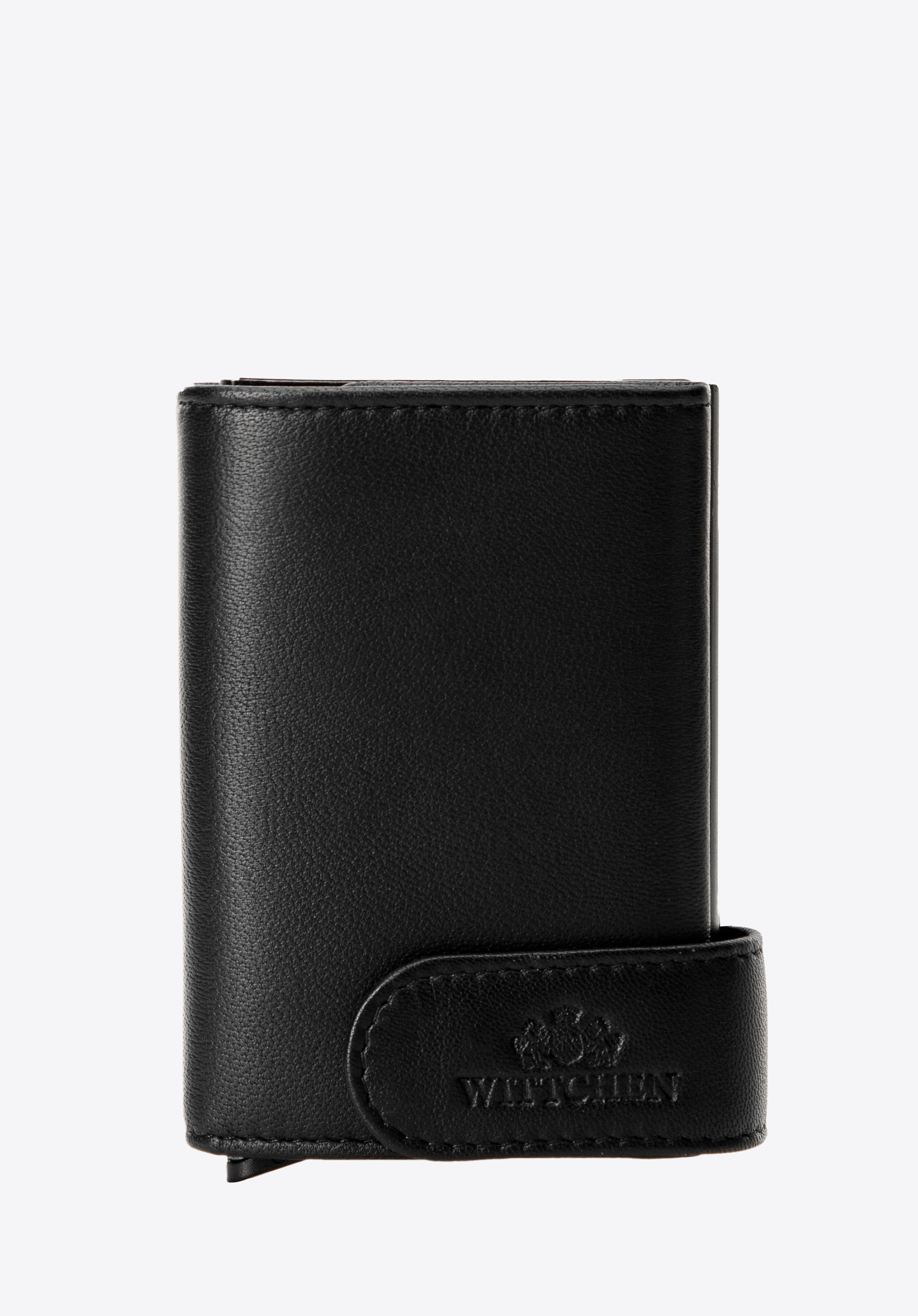 Pánska kožená peňaženka s výsuvným priehradkou na karty, čierna, 14-1D-993-1, Obrázok 1