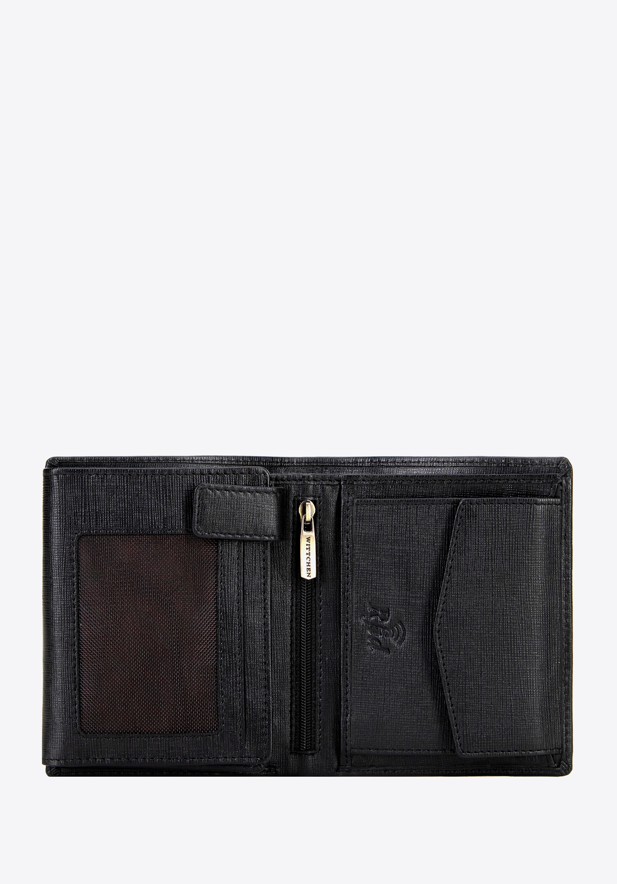 Pánska peňaženka zo safínskej kože, čierna, 14-1S-090-LG1, Obrázok 1