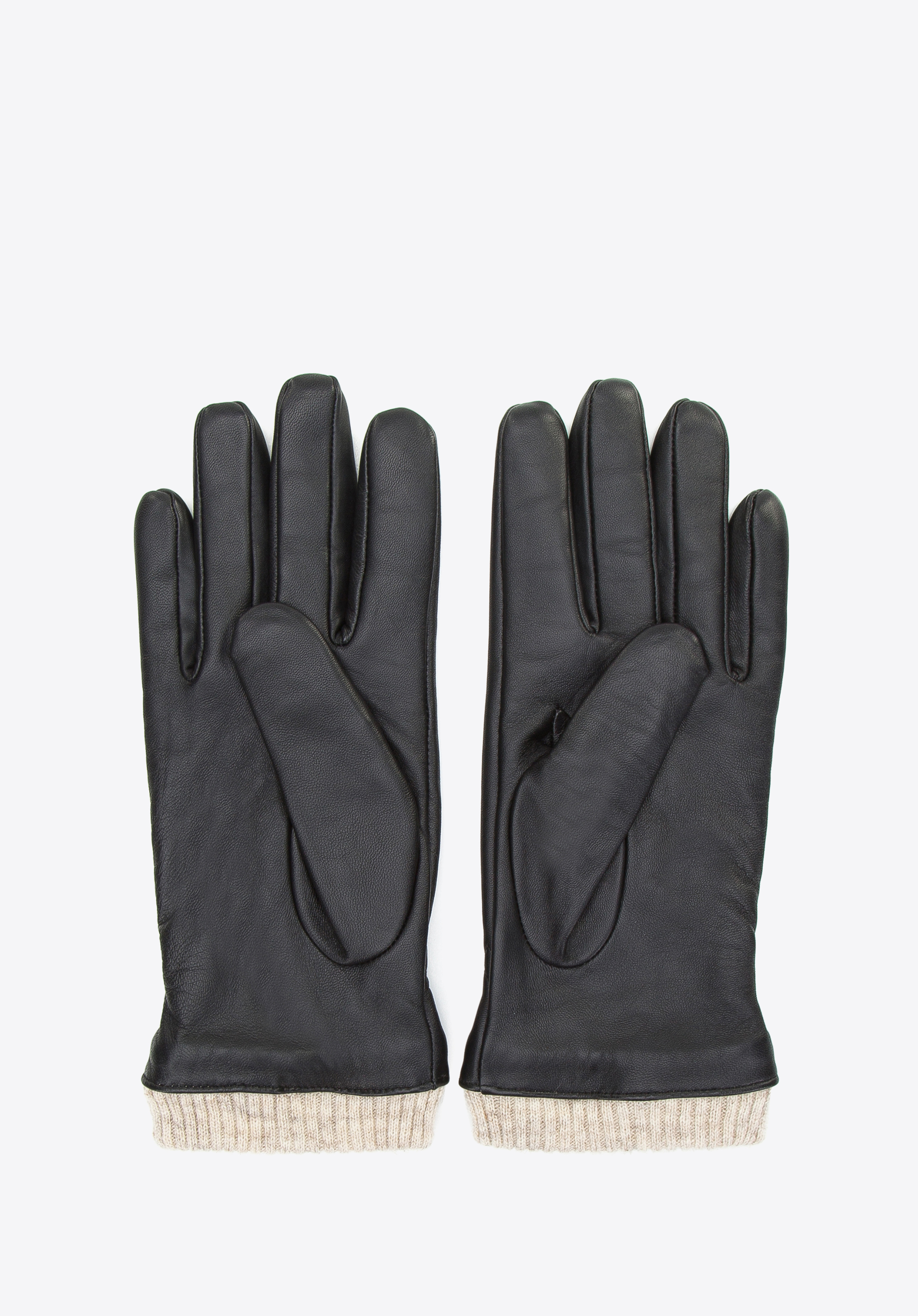 Pánske zateplené kožené rukavice klasické, čierna, 44-6A-703-1-XS, Obrázok 1