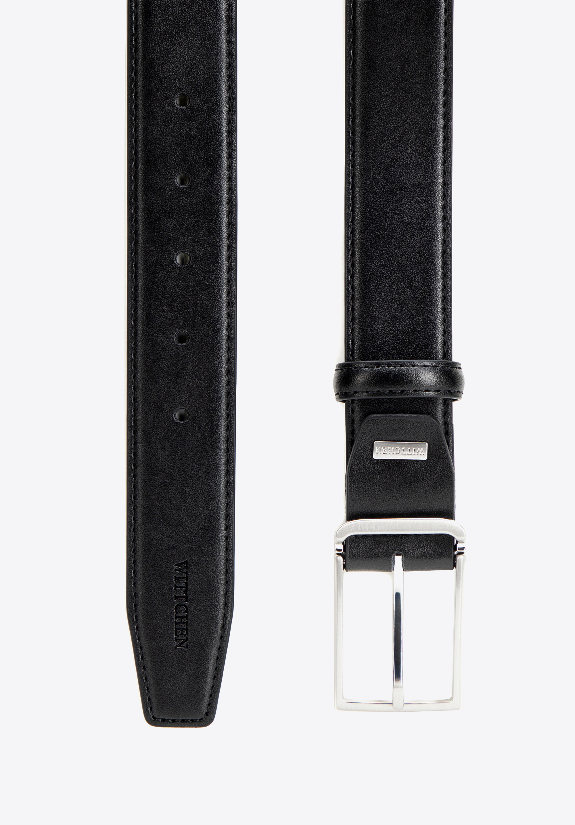 Pánsky elegantný kožený opasok, čierna, 102-8M-101-1-12, Obrázok 1