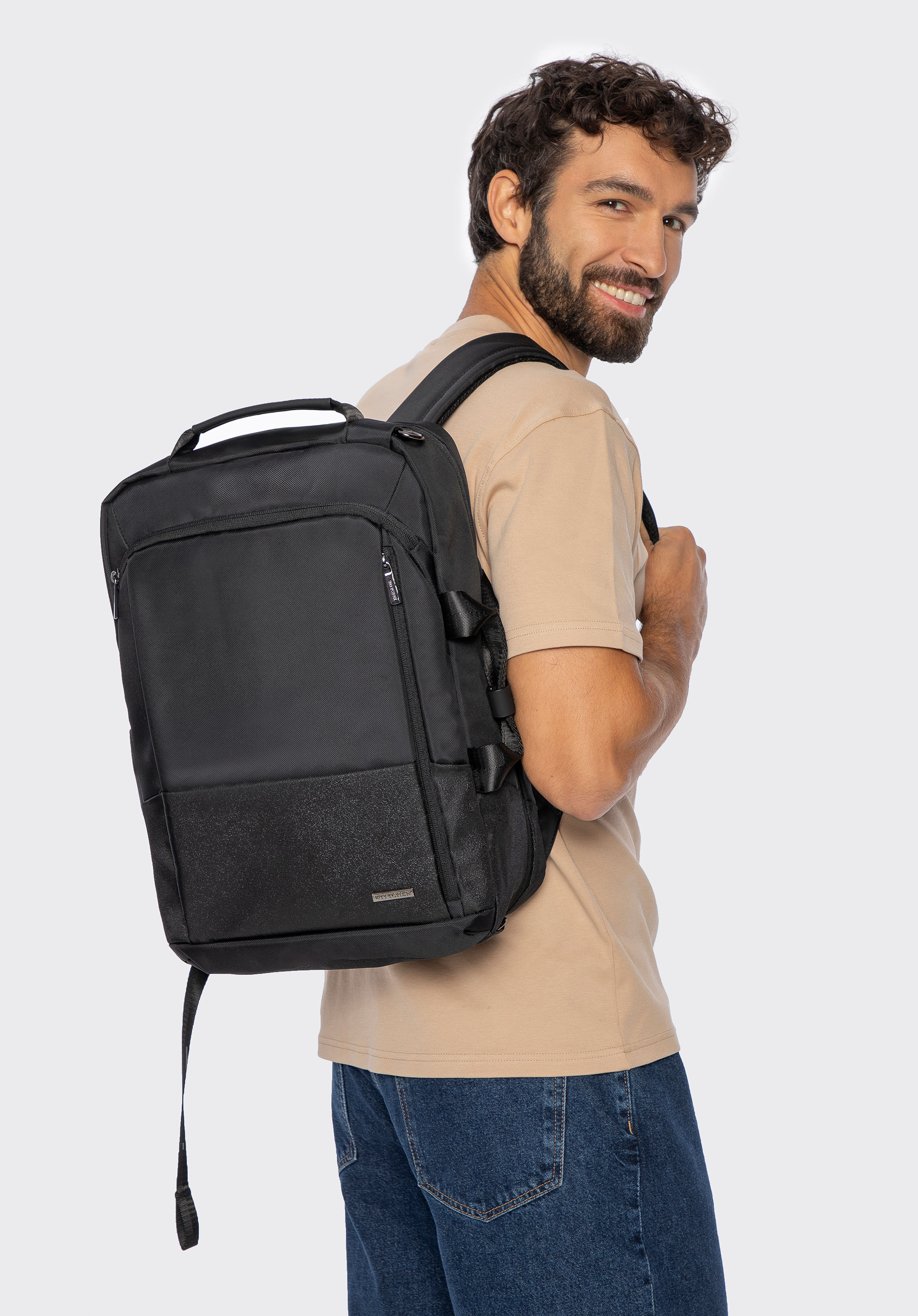 Pánsky multifunkčný 2-v-1 príručný batoh do lietadla, čierna, 29-3P-226-1, Obrázok 1