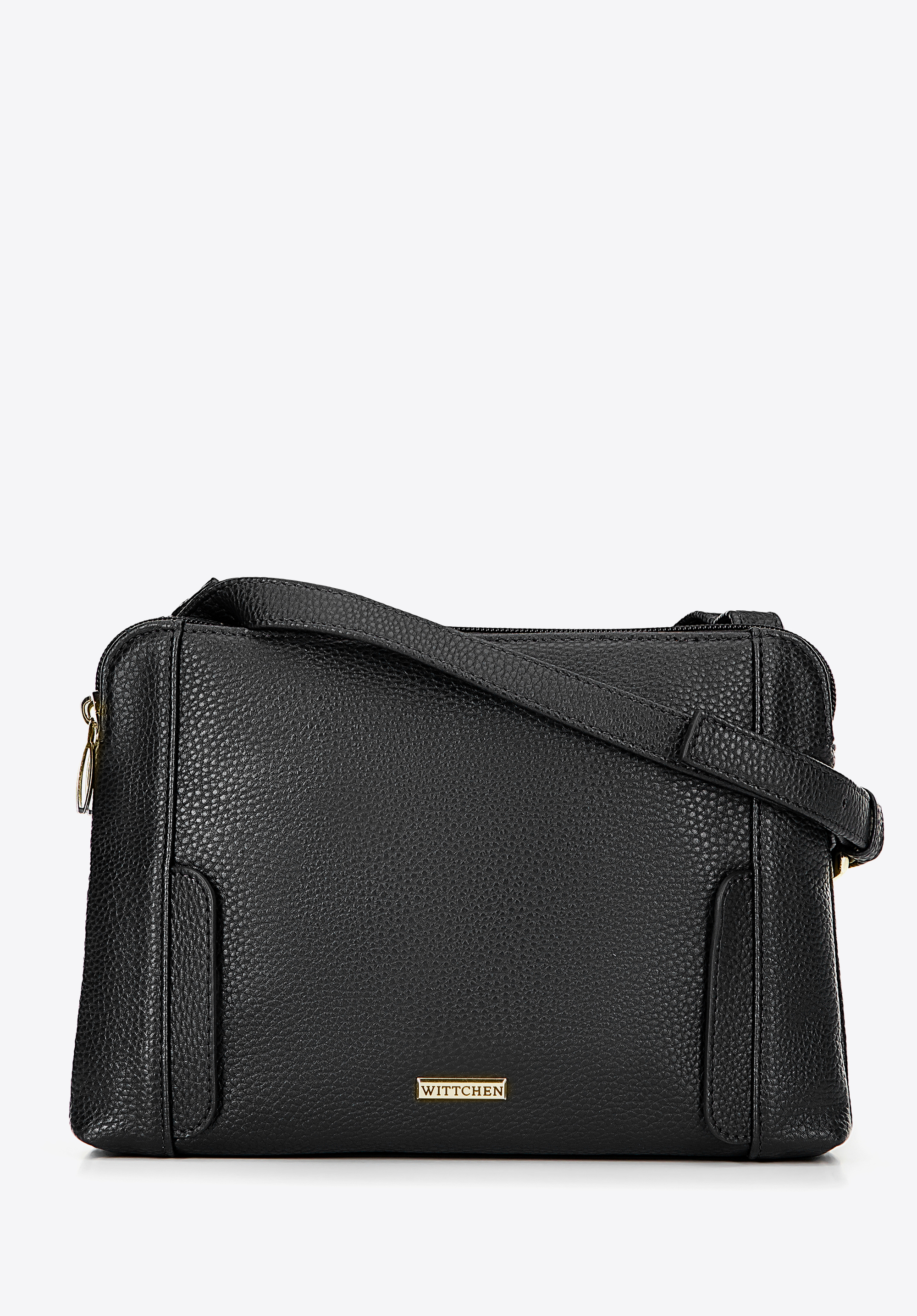 Dámska dvojkomorová crossbody kabelka, čierno-zlatá, 100-4Y-009-1G, Obrázok 1