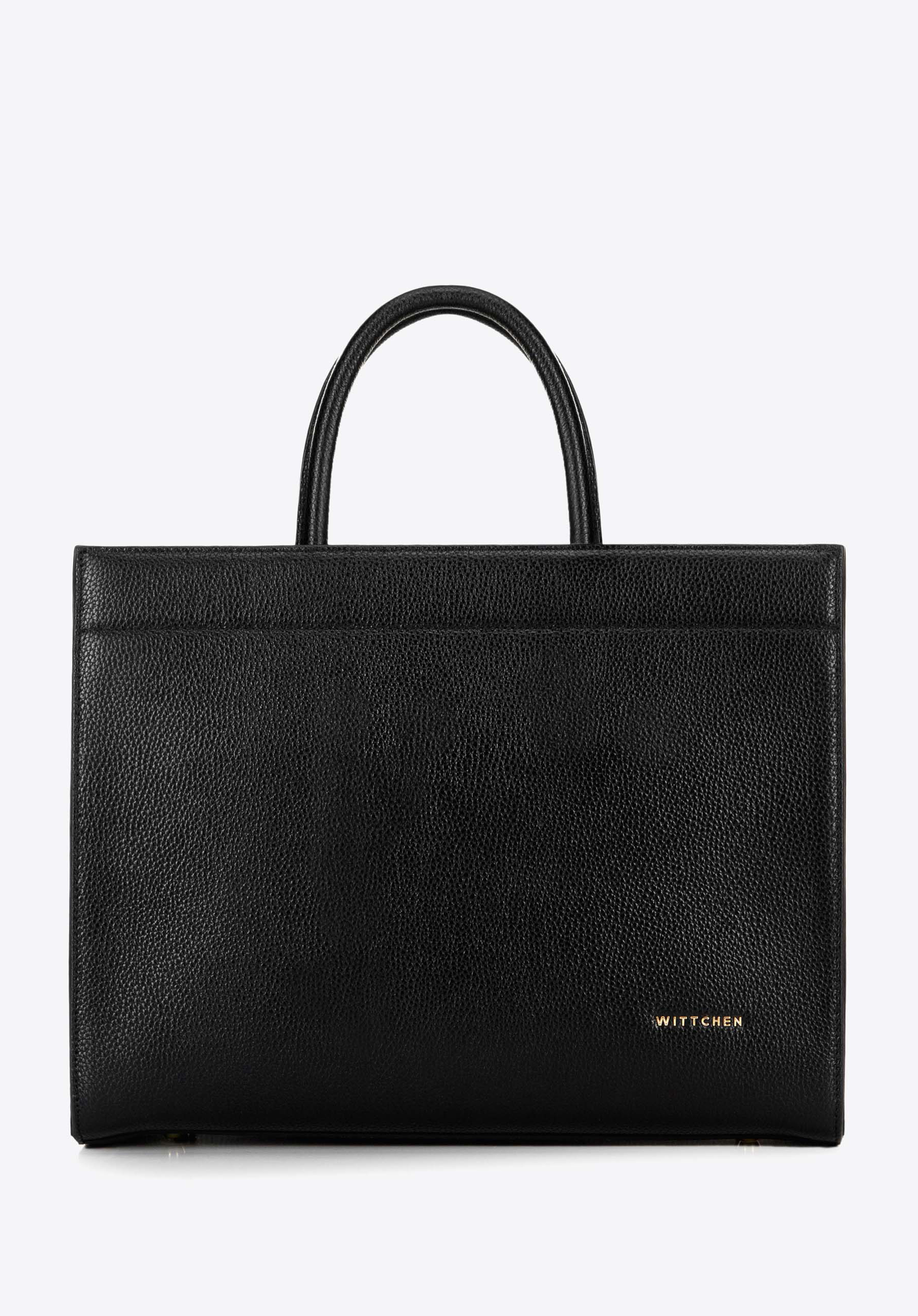 Dámska nákupná taška z kože s textúrou saffiano