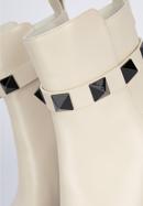 Cizme de damă din piele cu crampoane decorative, crem, 95-D-501-1-41, Fotografie 8