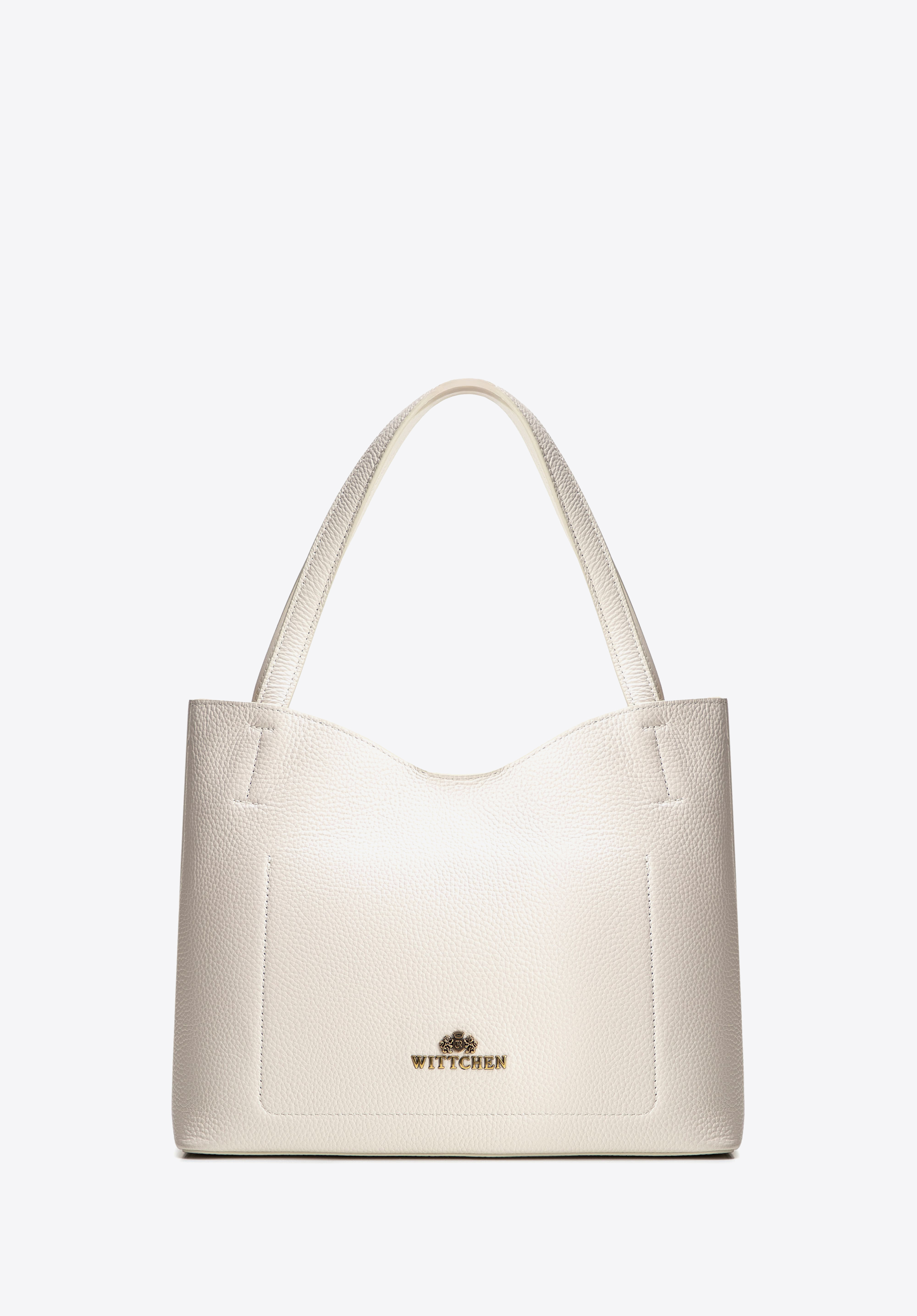 Geantă tote damă din piele cu husă, crem, 100-4E-219-0, Fotografie 1