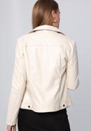 Jachetă biker din piele artificială pentru femei cu inserție matlasată, crem, 97-9P-102-P-S, Fotografie 3