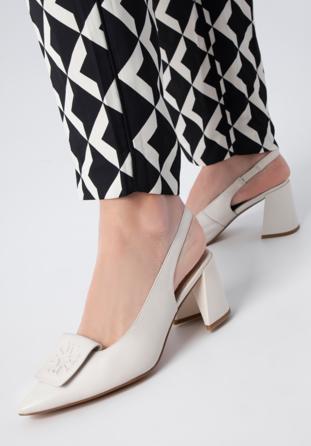 Pantofi stiletto pentru femei., crem, 98-D-967-0-35, Fotografie 1