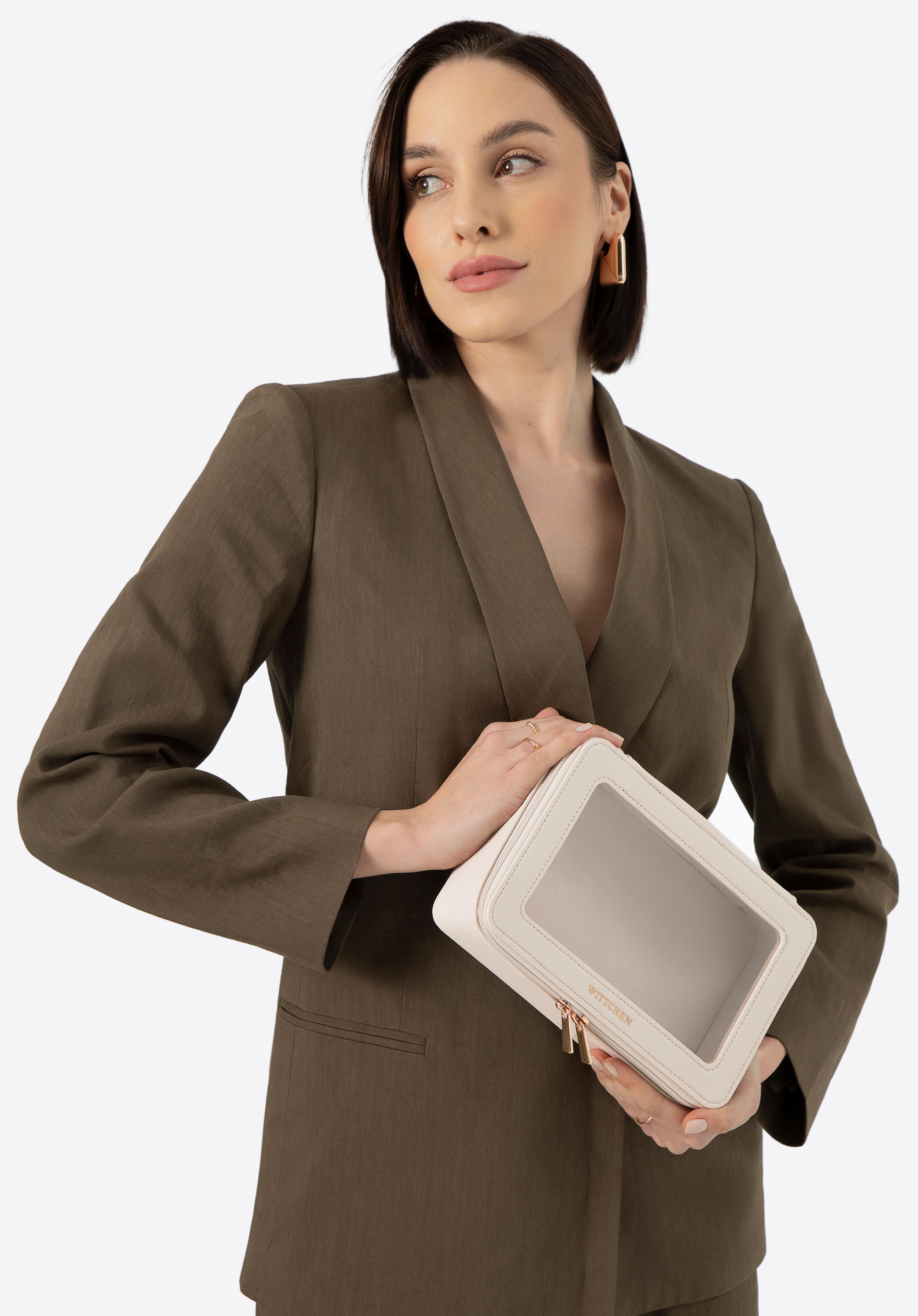 Portfard cu partea superioară transparentă, crem, 100-4Y-922-0, Fotografie 1