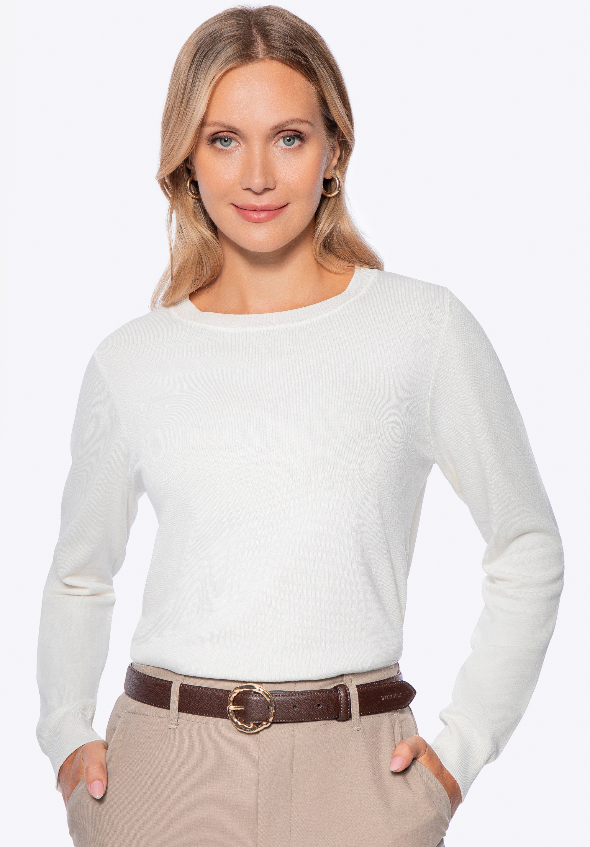 Pulover, crem, 29-99-002-0-S, Fotografie 1